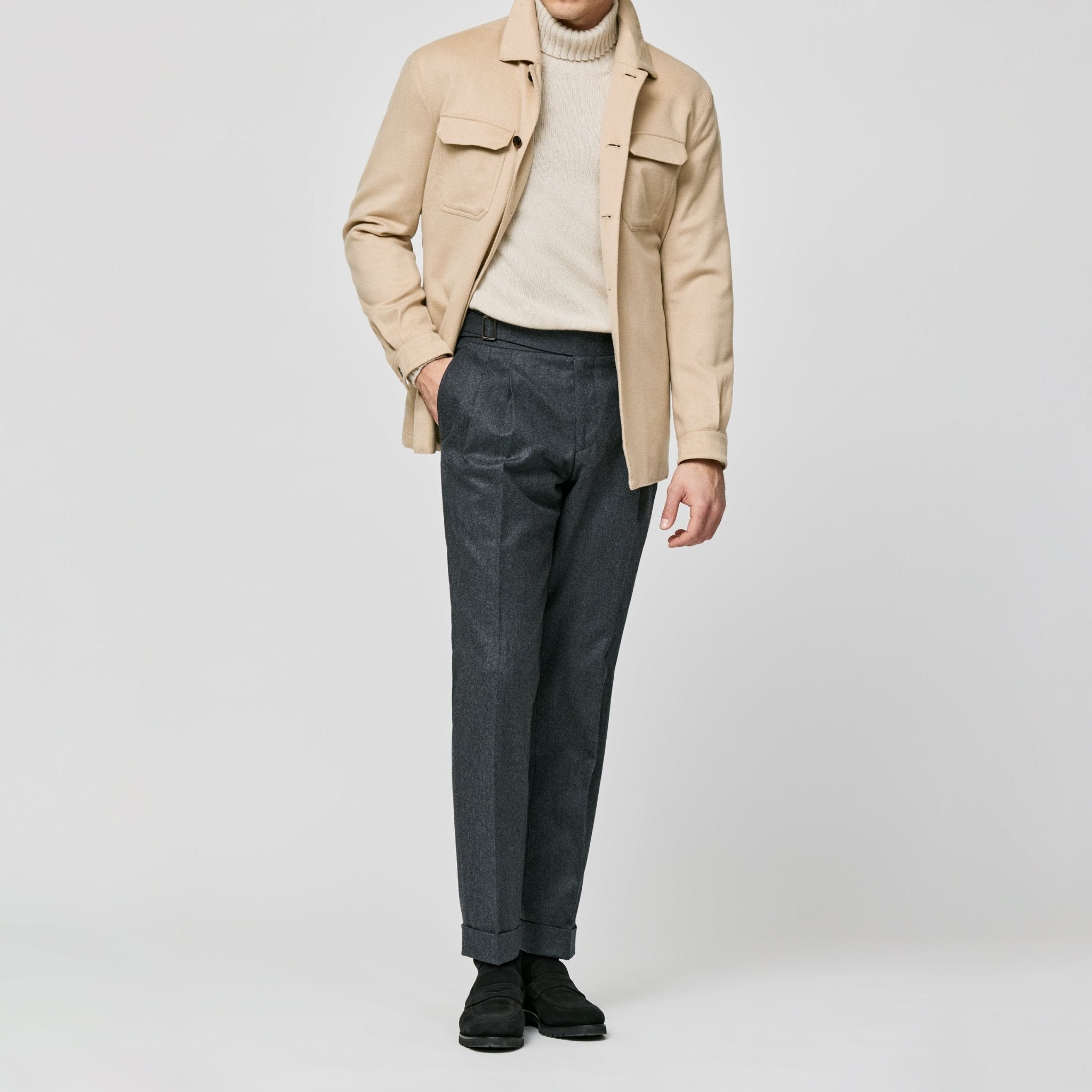 9144 warm sand brused camel plain weave fabric made in Italy by Loro Piana - cordes - sons.com