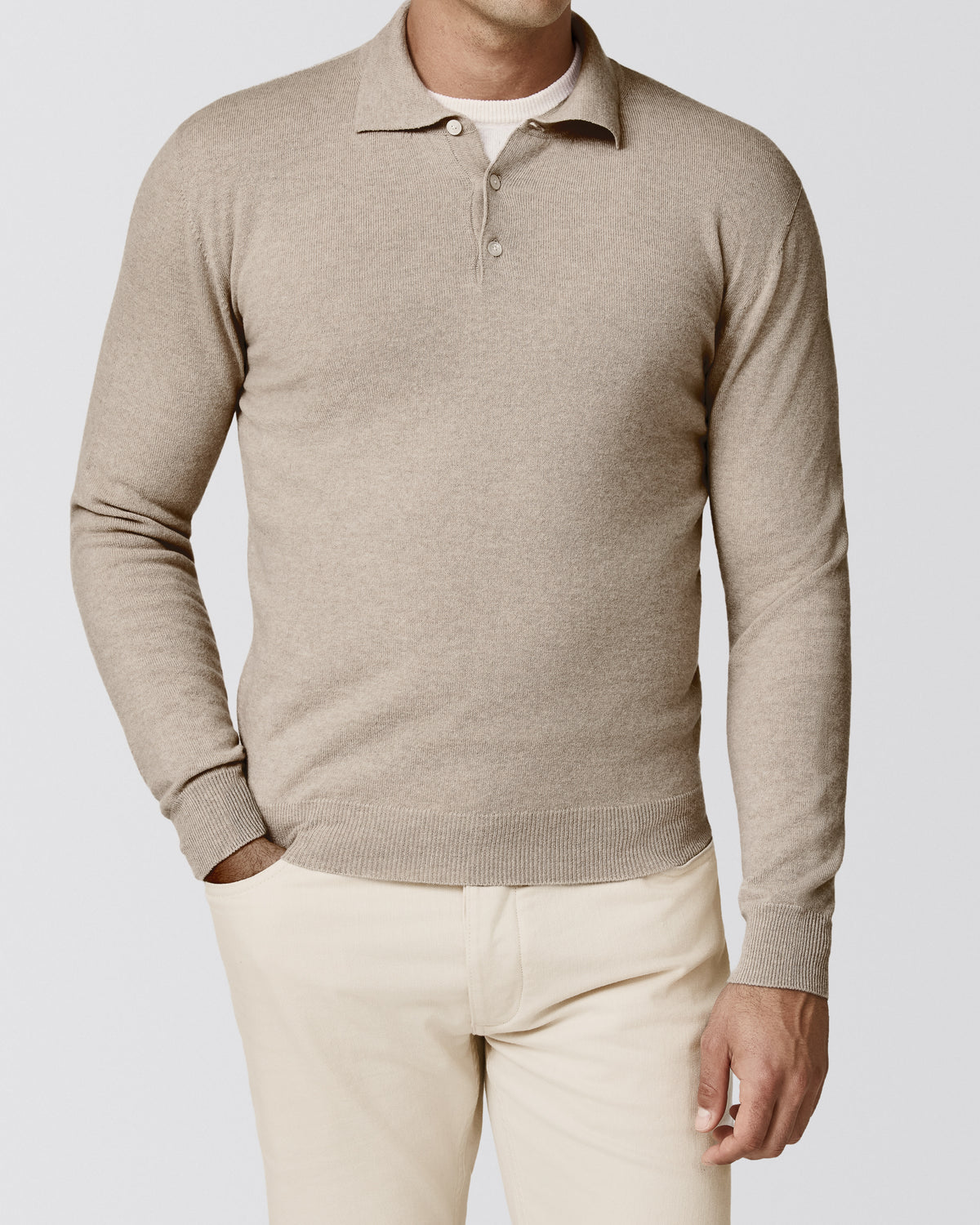 P.1.K10104 sand wool-cashmere knit - cordes-sons.com