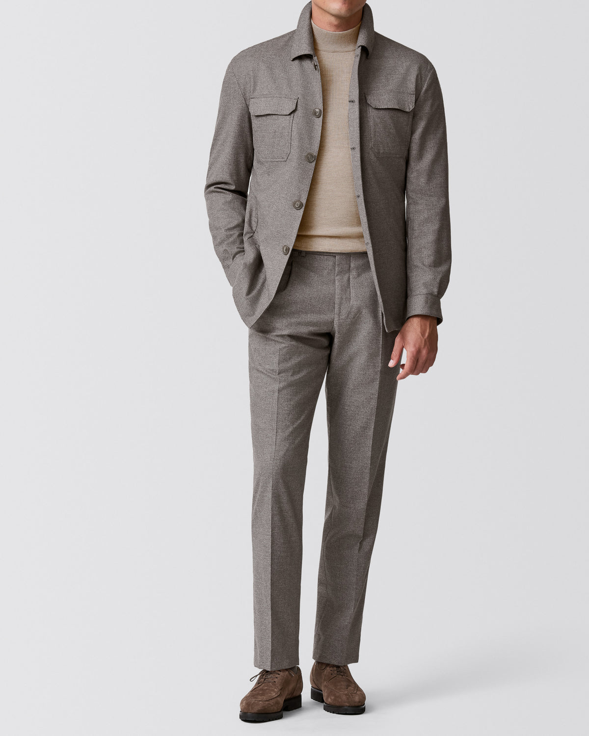 ASF045 light taupe stretch wool blend twill - cordes-sons.com