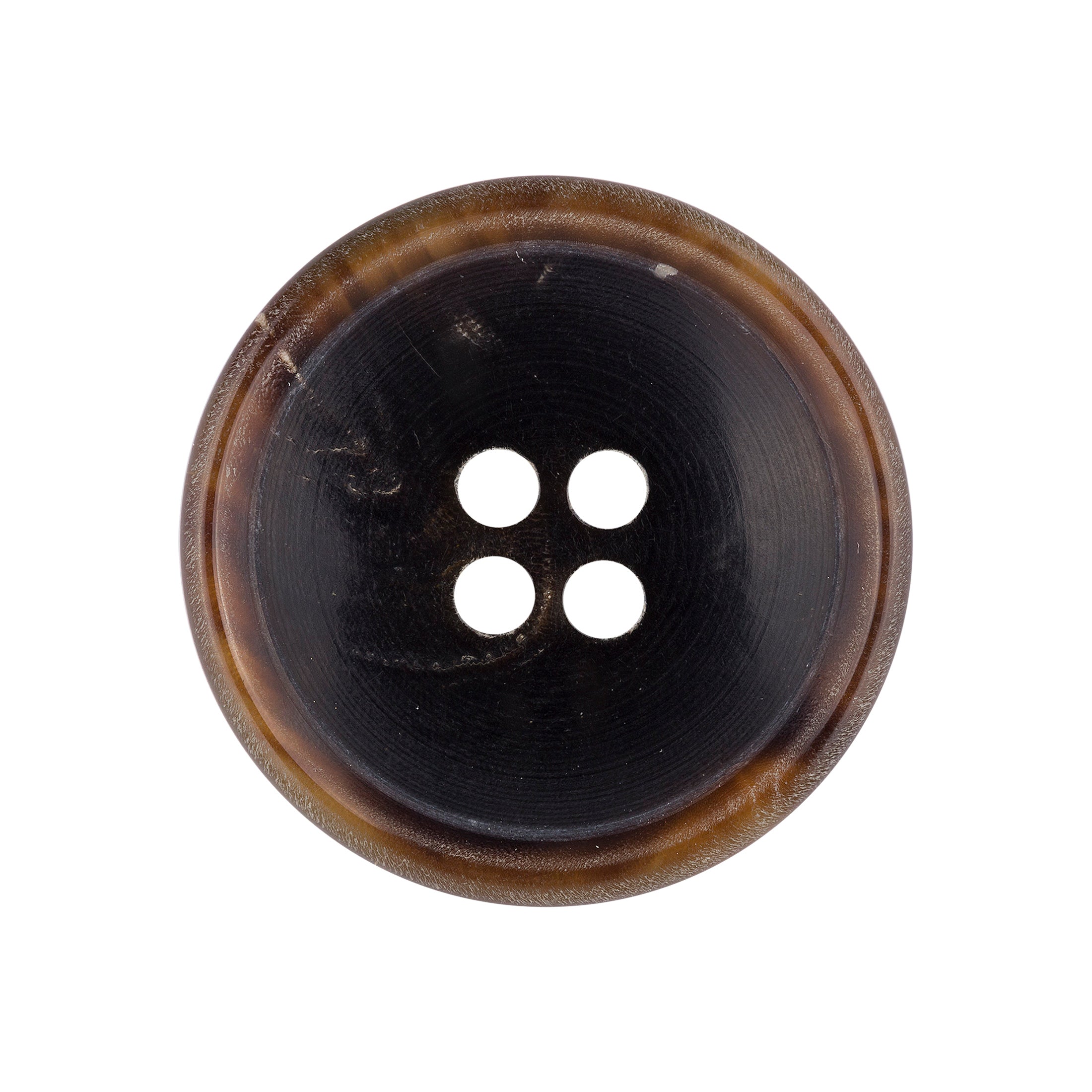 Suit Button 1 d.brown shiny horn