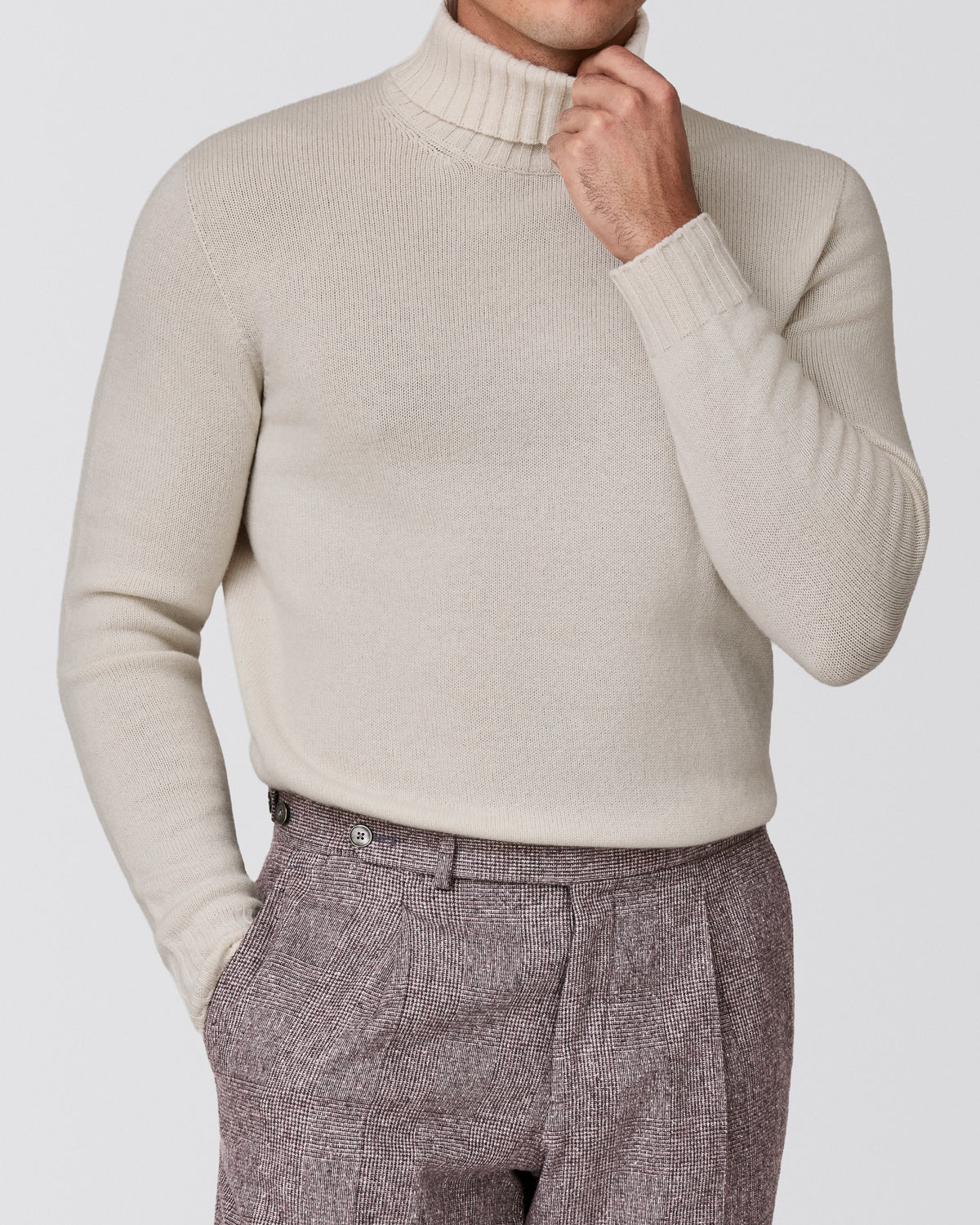 TN.1.K10274 light pebble grey cashmere knit - cordes-sons.com