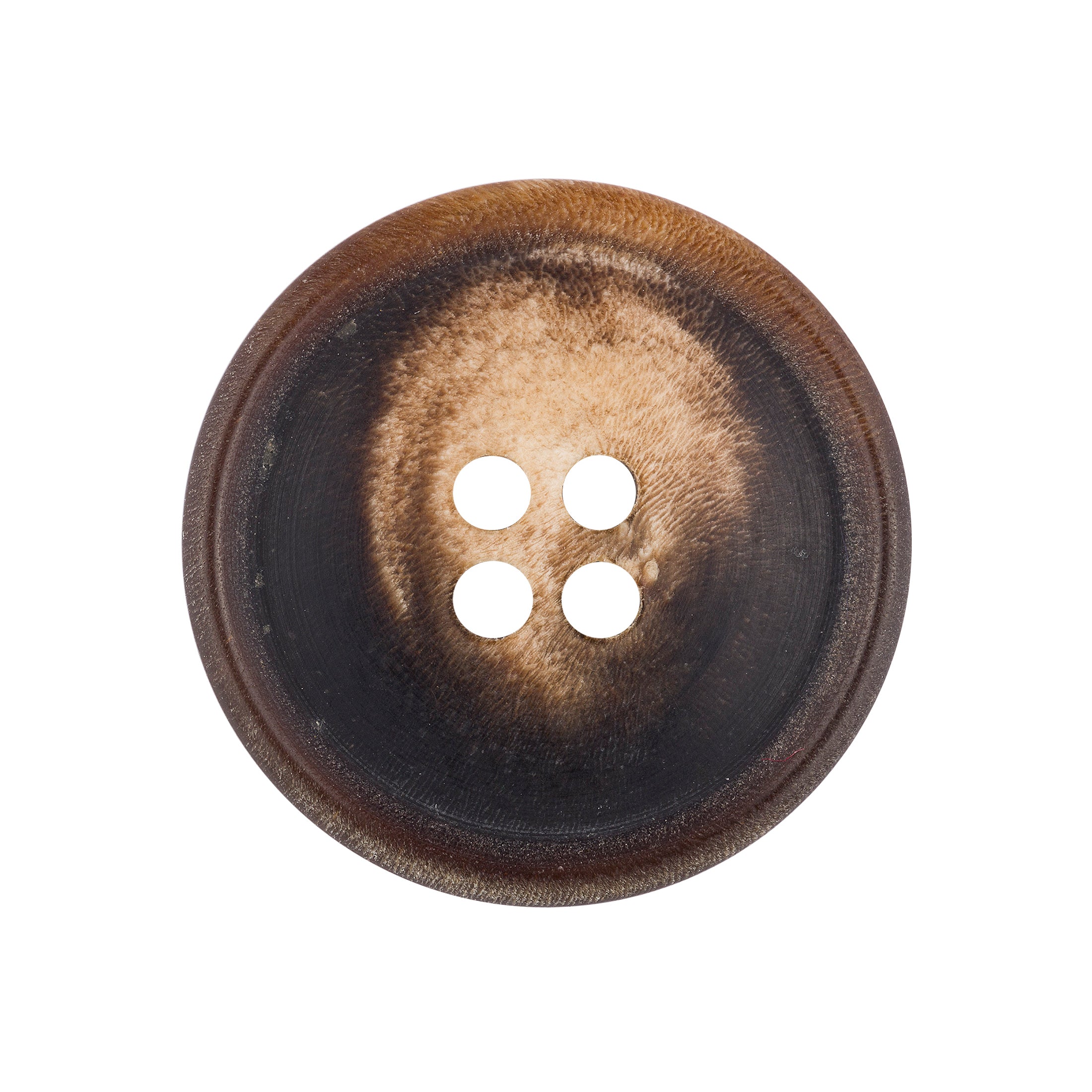 Suit Button 3 d.brown horn with flame
