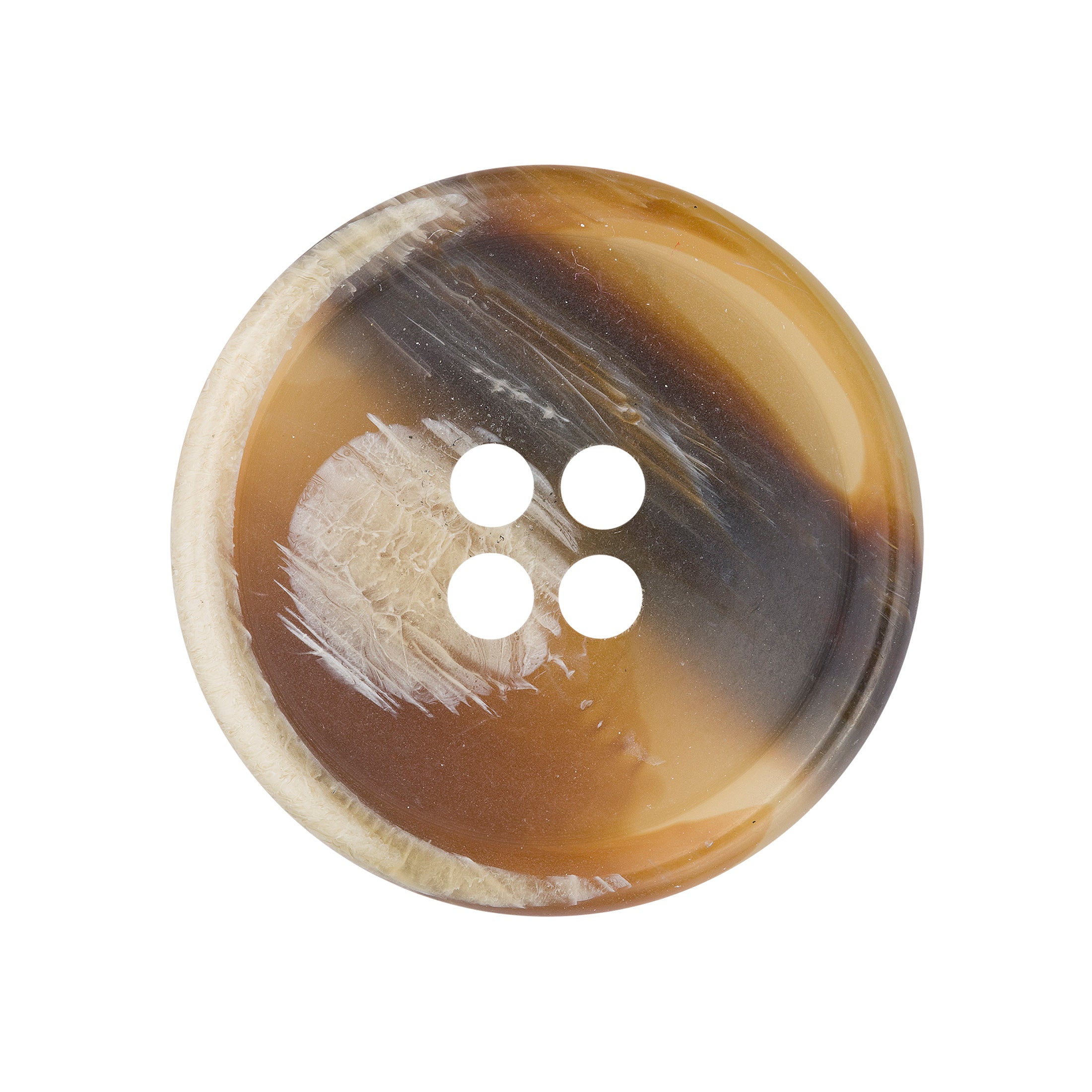 Suit Button 36 camel mock horn with contrast rim