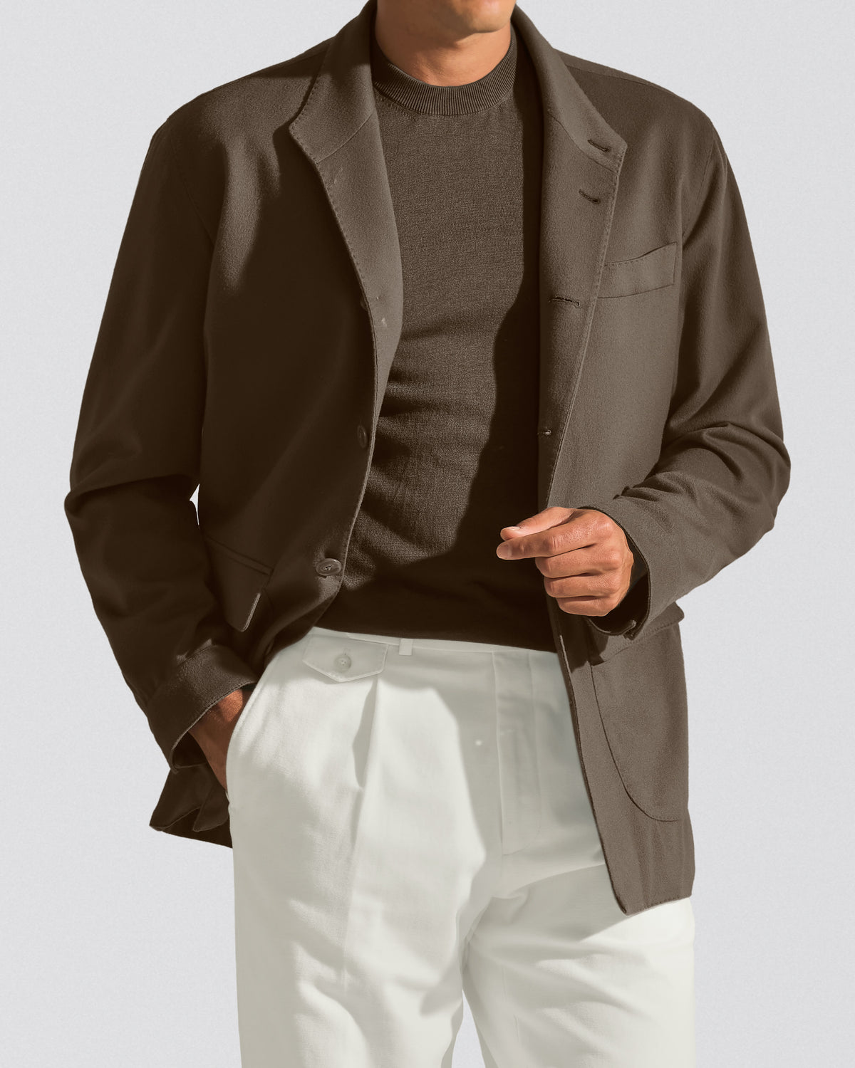 9216 mocha S190 wool beaver look jacket - cordes-sons.com
