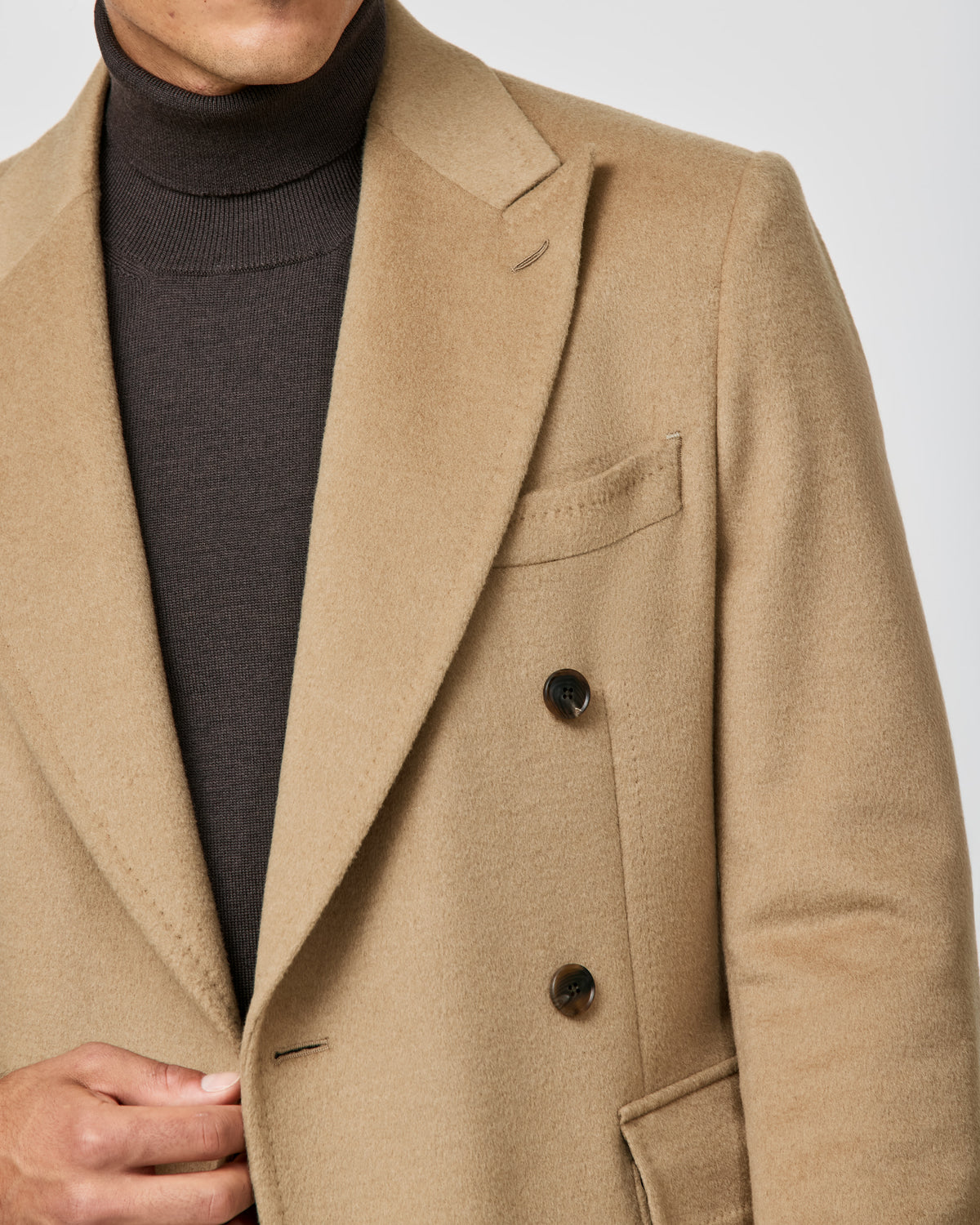 OC0108 soft caramel brushed camel twill coat - cordes-sons.com