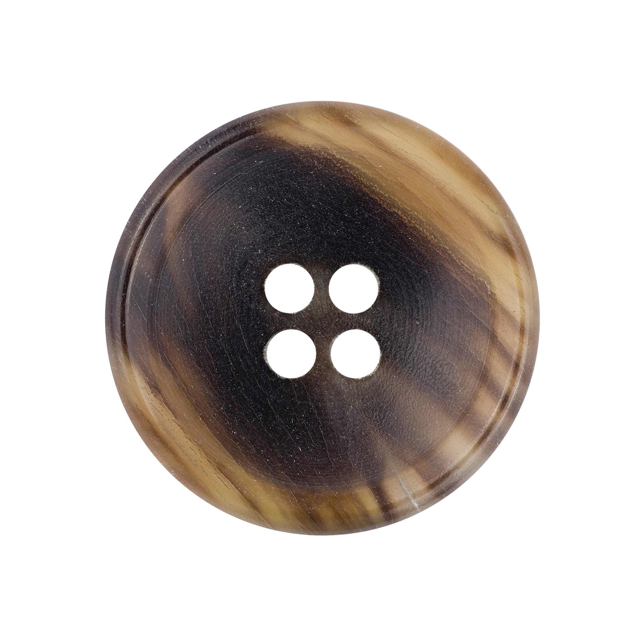 Suit Button 6 chestnut brown horn with waves