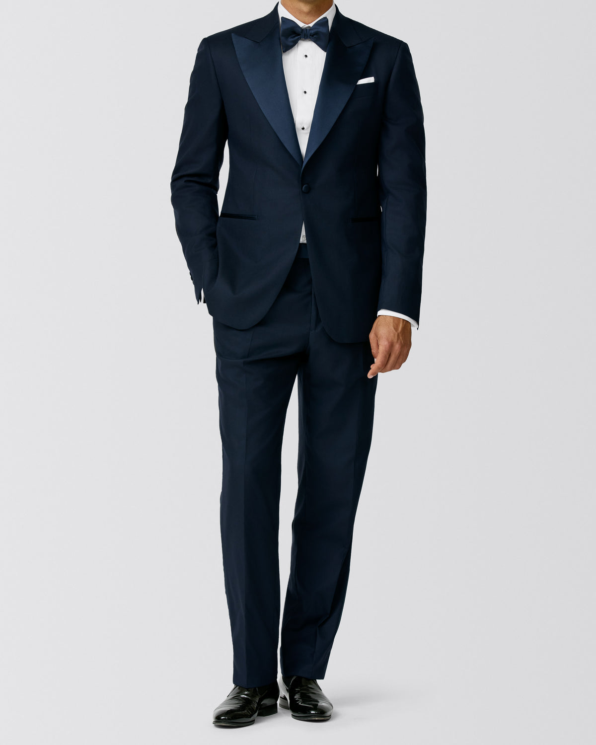 ASF049 navy blue stretch wool blend twill - cordes-sons.com