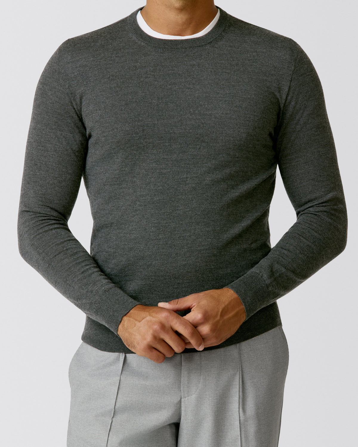 CN.1.K10165 anthracite S160 ultra-fine merino knit - cordes-sons.com