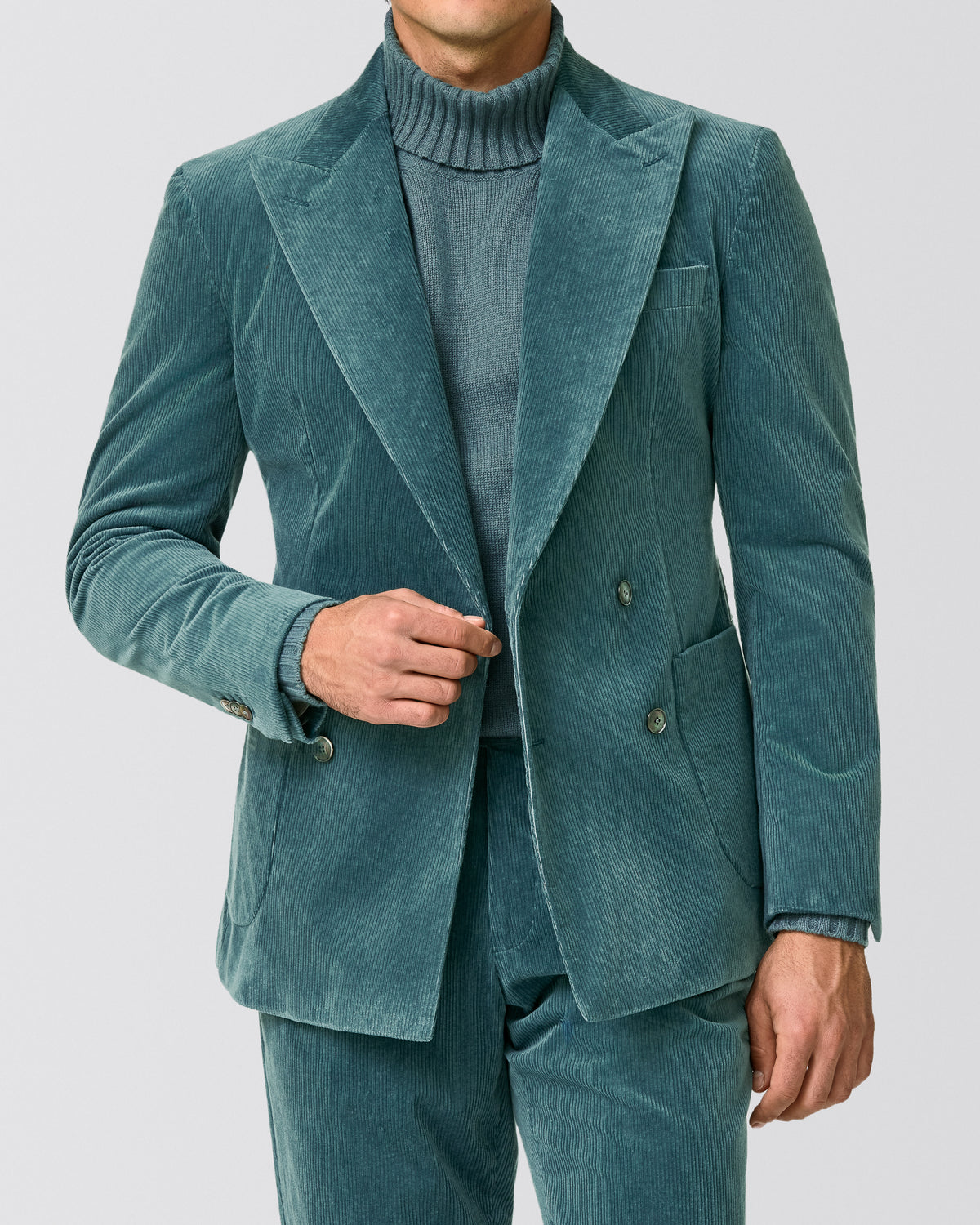 6107 teal stretch cotton corduroy jacket - cordes-sons.com