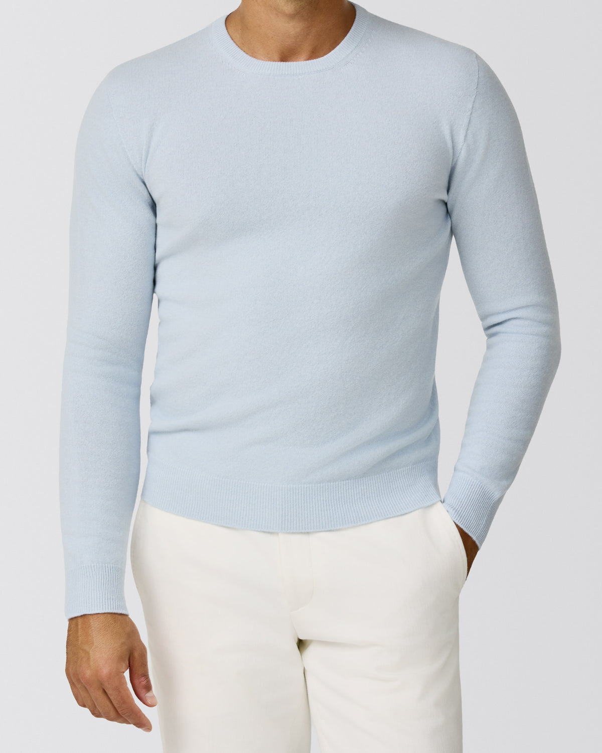 CN.1.K10091 light blue wool-cashmere knit - cordes-sons.com