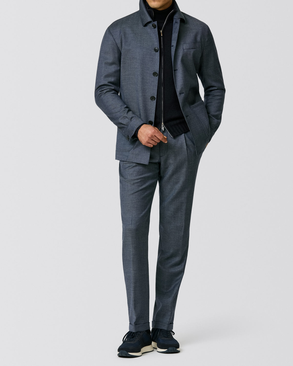 6102 indigo blue stretch wool twill - cordes-sons.com