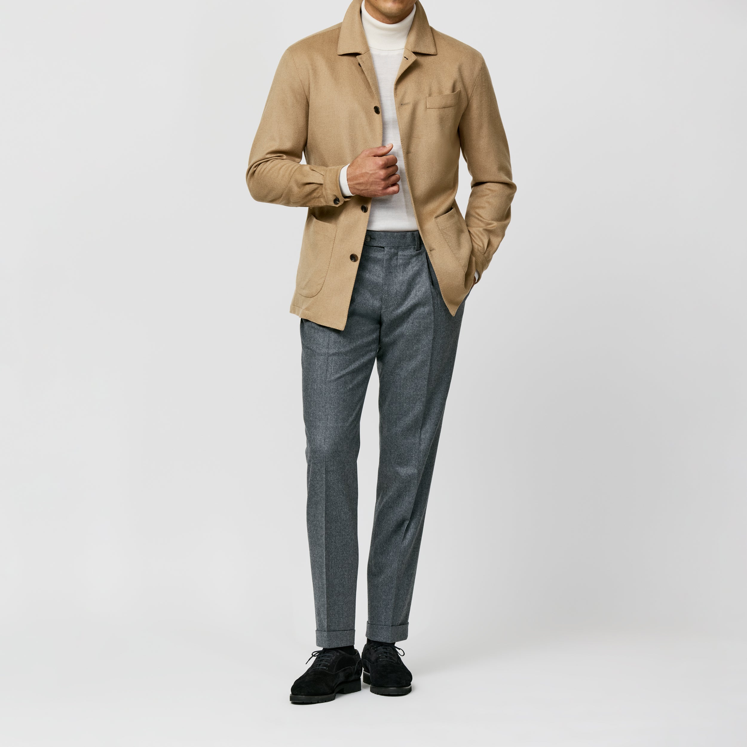 9155 soft caramel brushed camel plain weave fabric made in Italy by Loro Piana