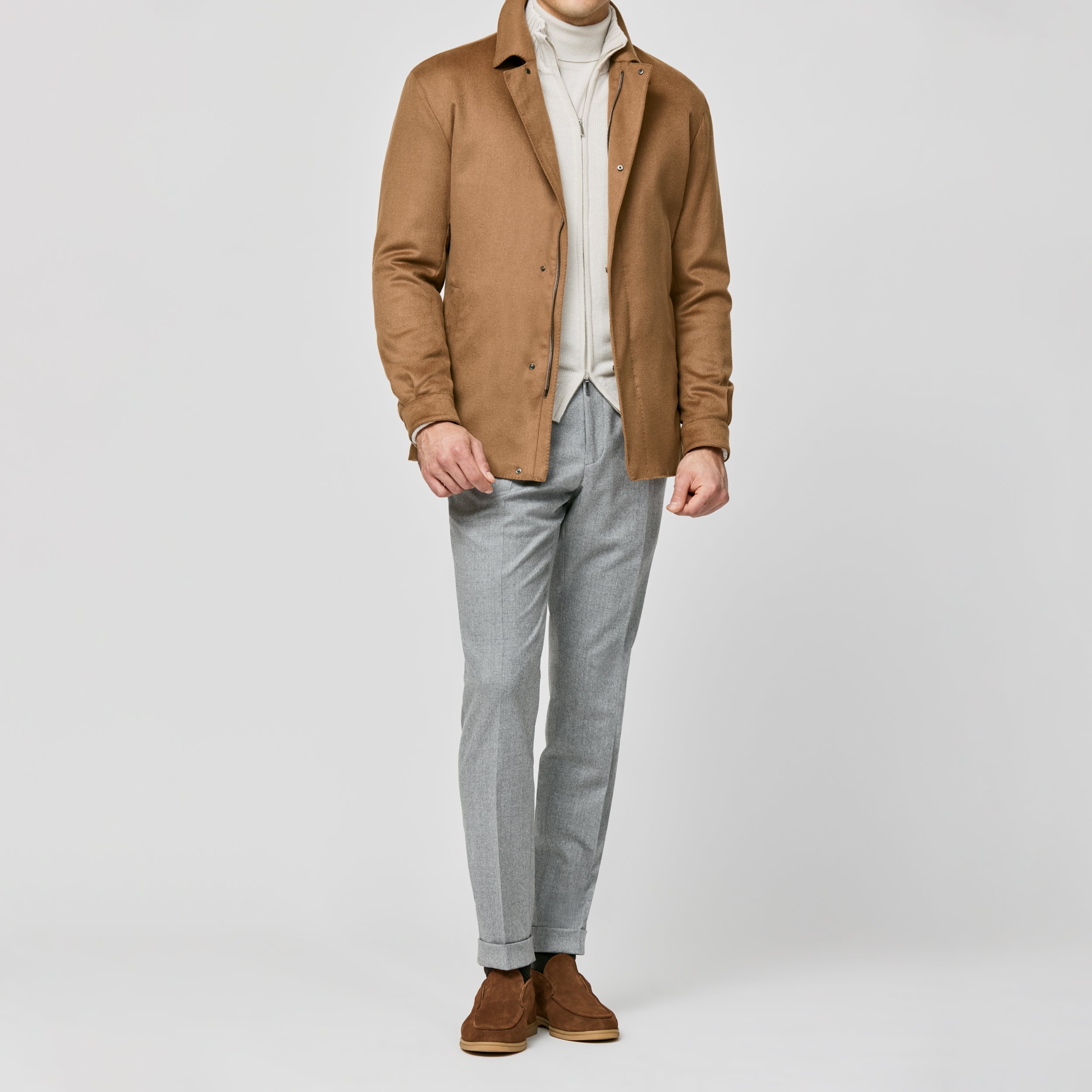 9157  cinnamon brused camel plain weave fabric made in Italy by Loro Piana