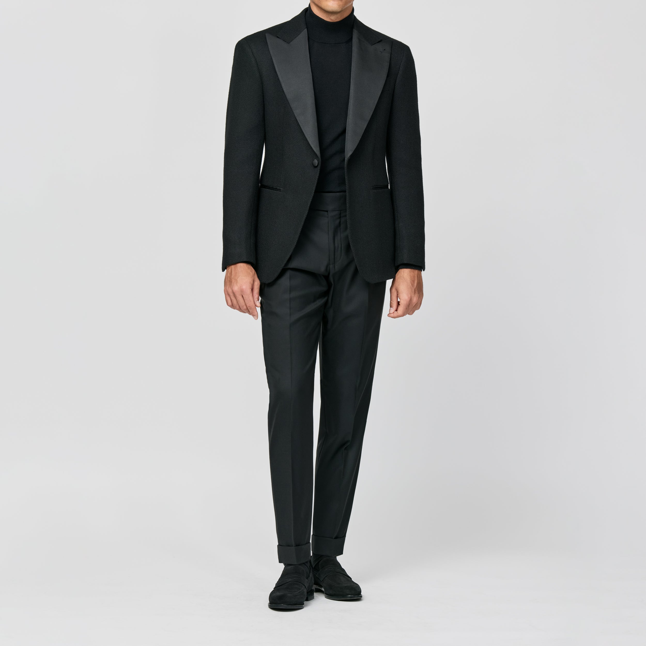 9176 black alpaca-wool blend giro inglese fabric by Ferla