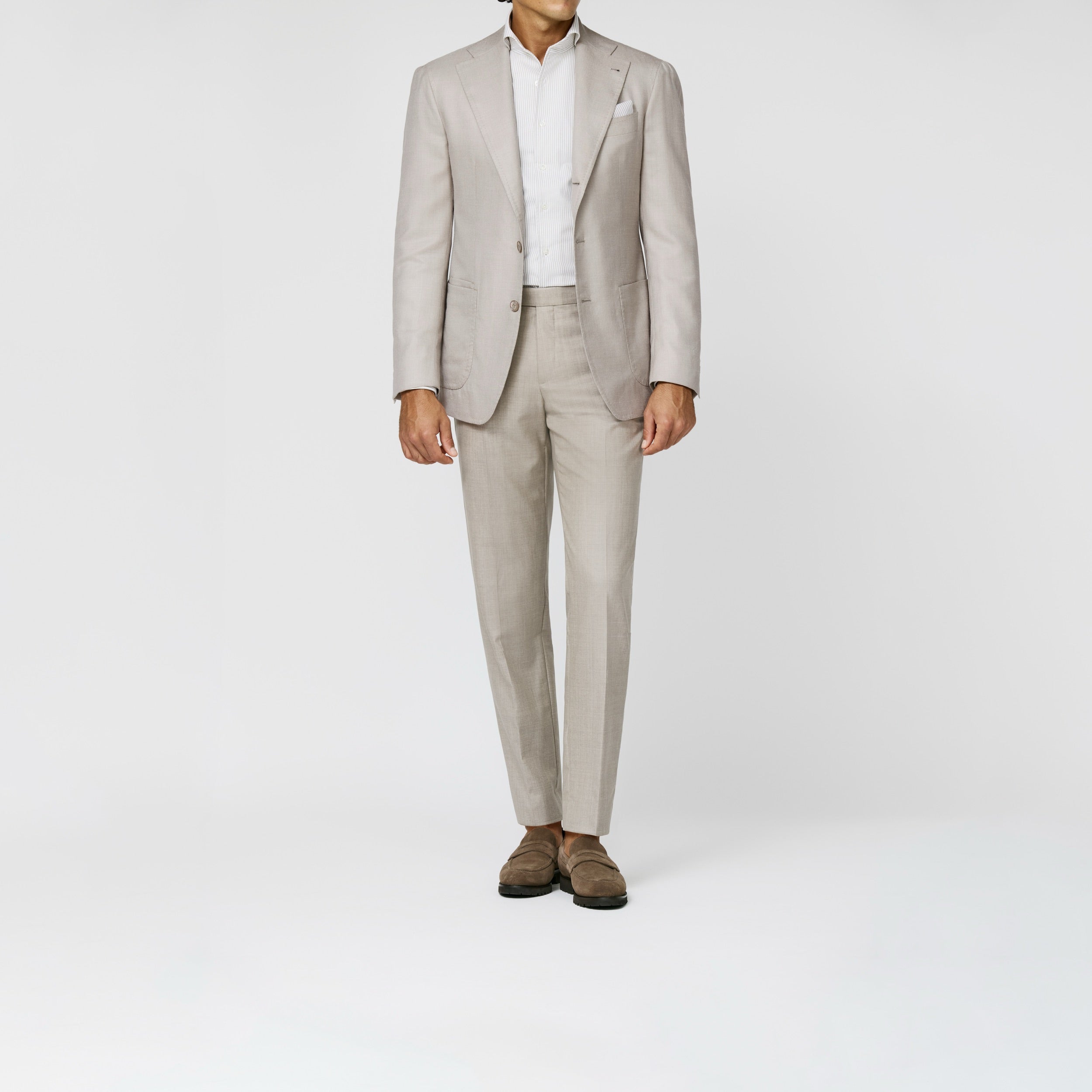 9181 bone melange wool-silk-linen twill