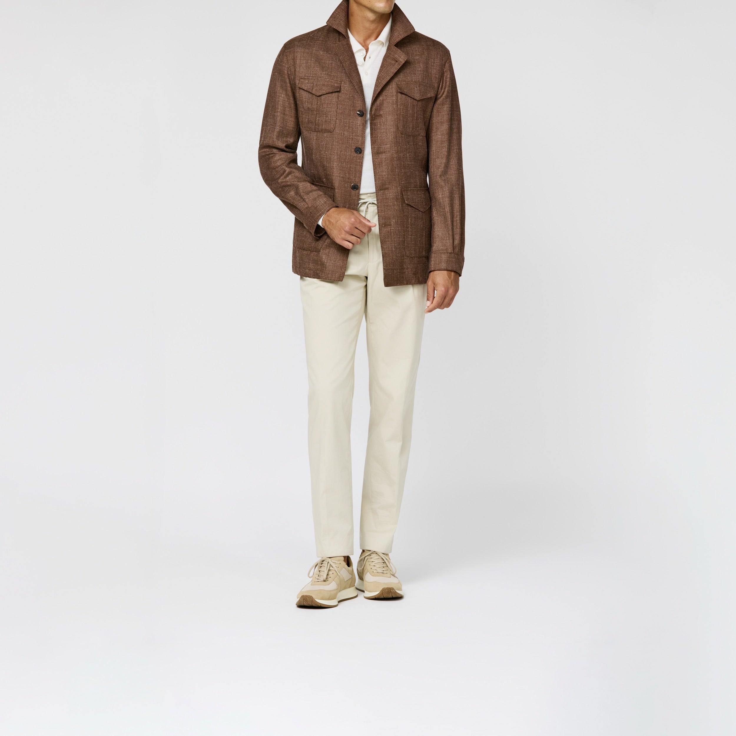 9185 d.ginger melange wool-silk-linen twill