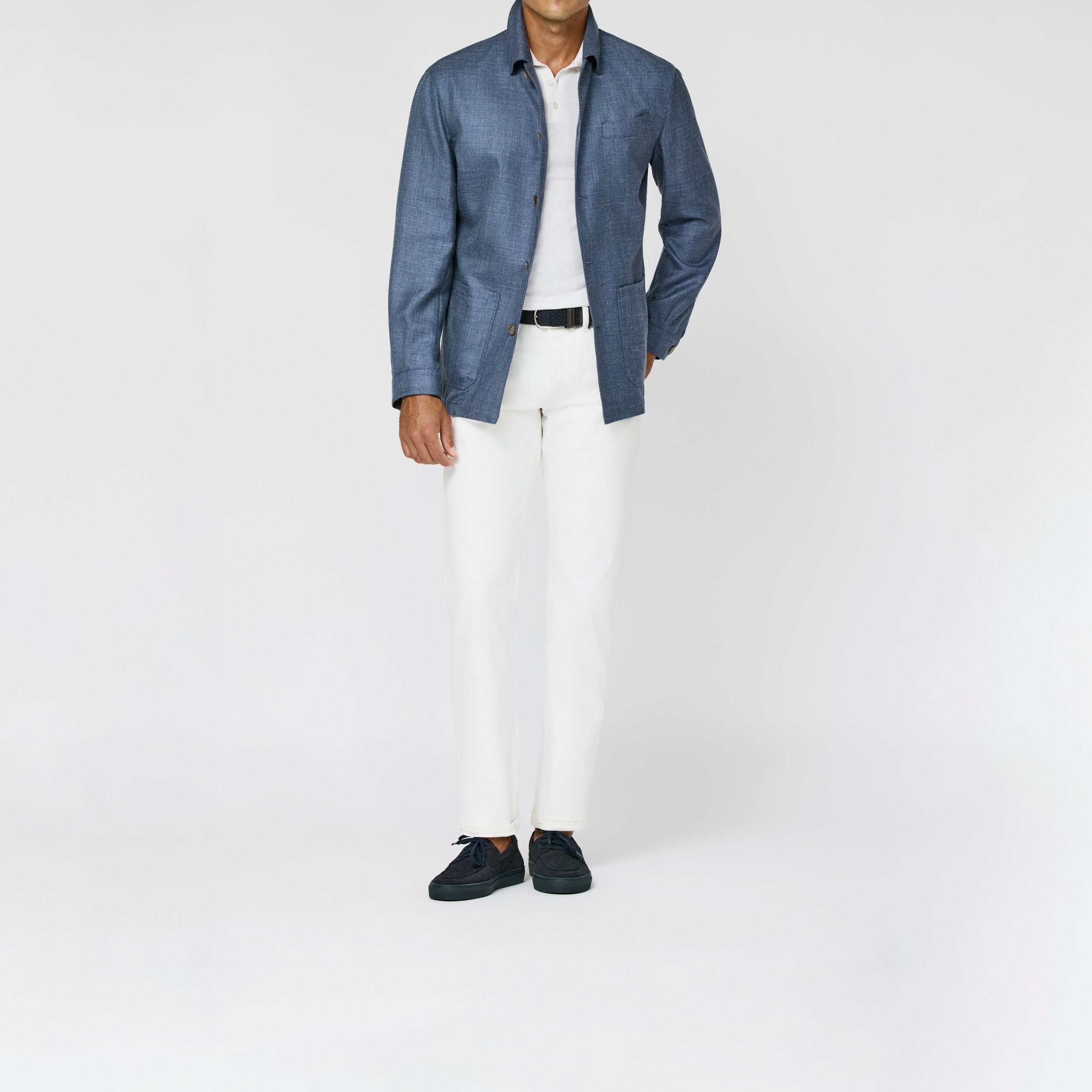 9197 Neapolitanian blue melange wool-silk-linen twill