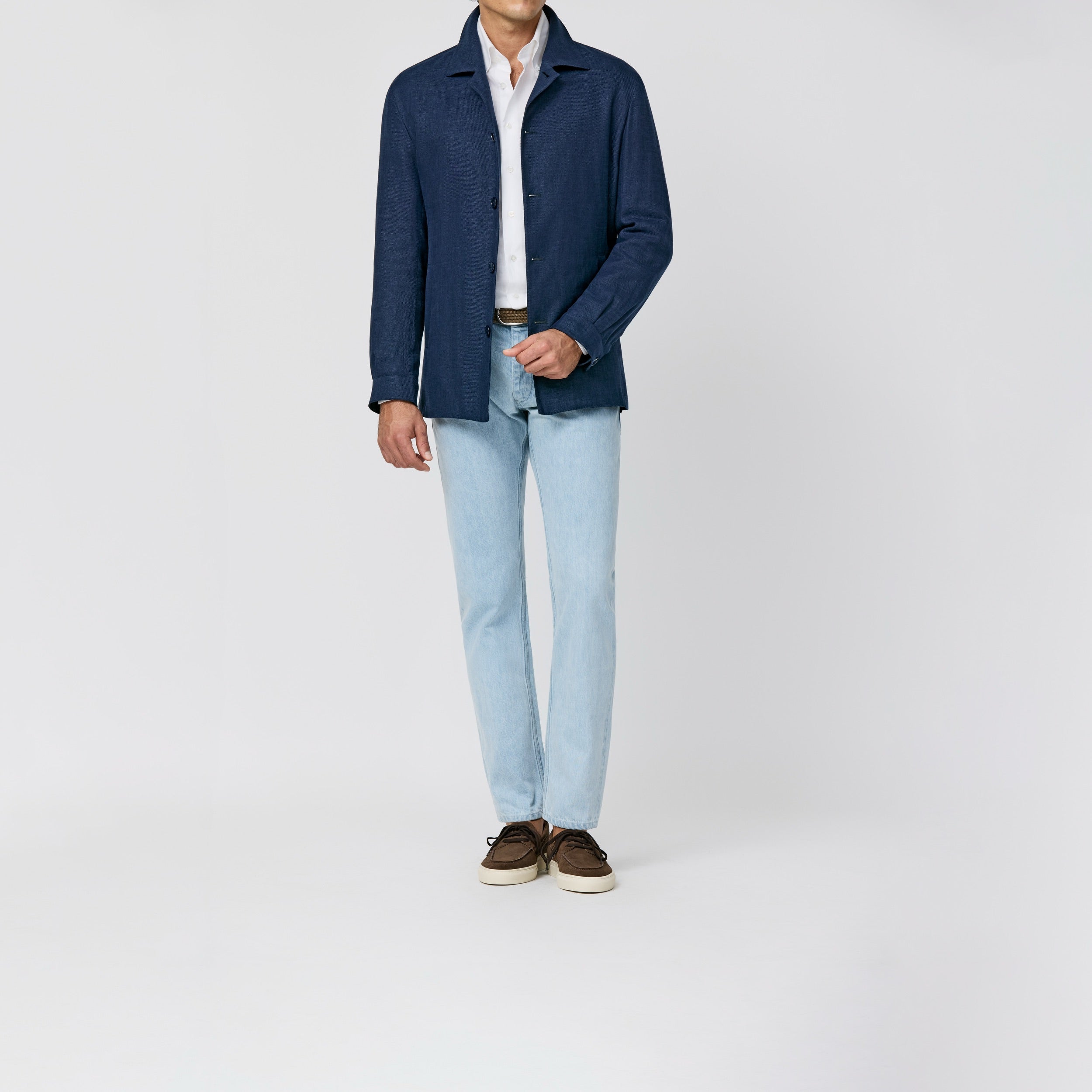 9201 dark blue stretch linen-wool-silk- twill