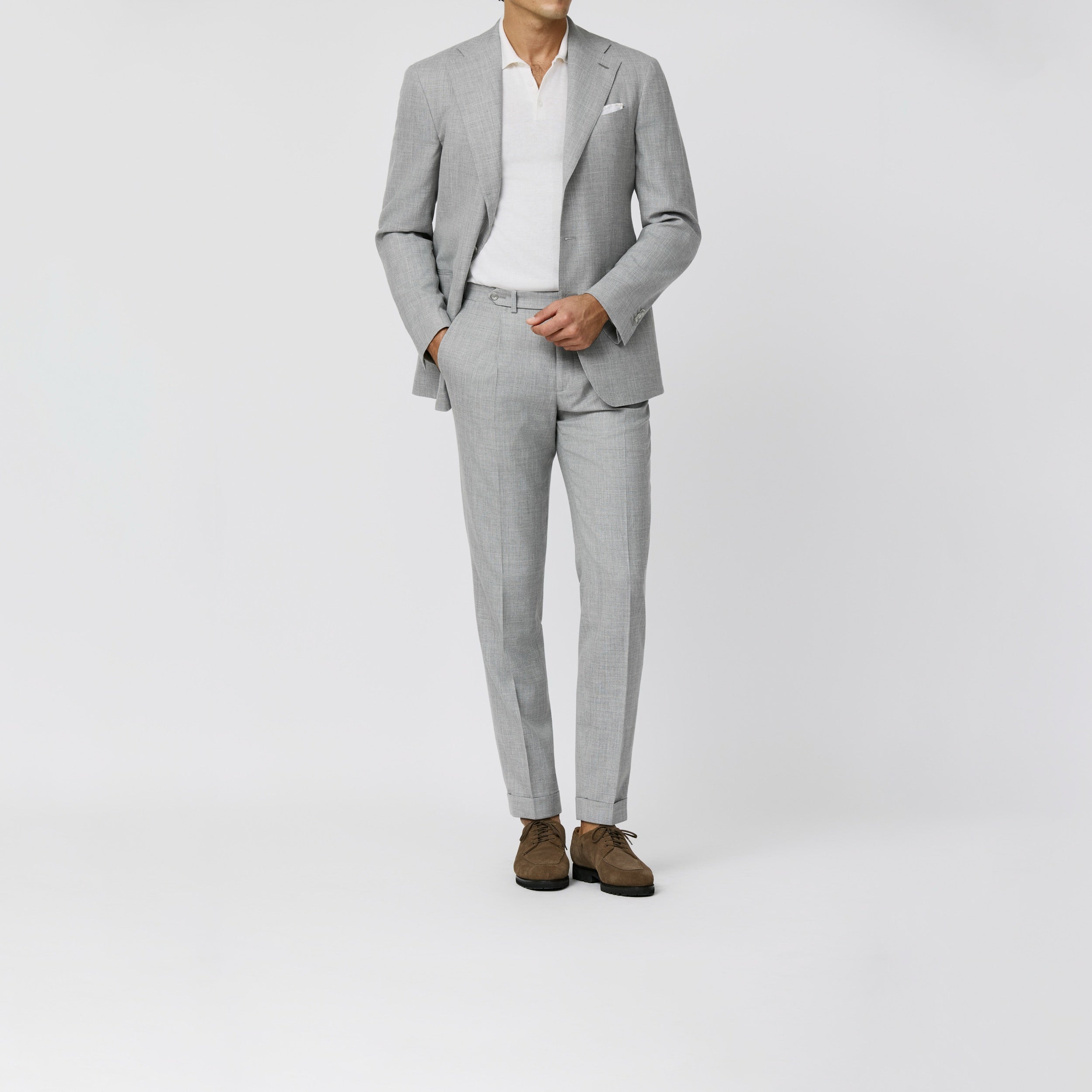 6062 Loro Piana grey melange wool-silk-linen tropical