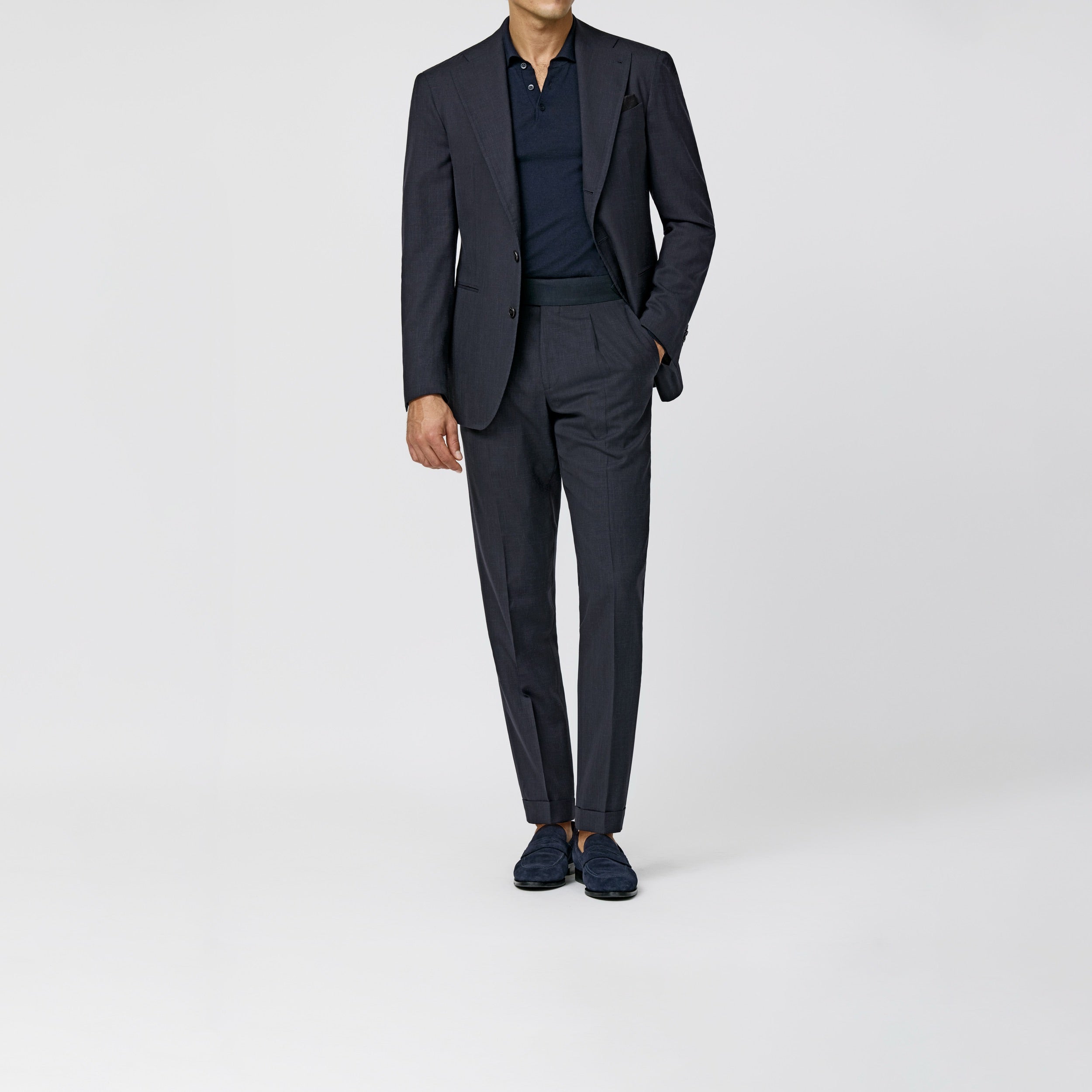 6087 Loro Piana midnight blue wool-silk-linen tropical