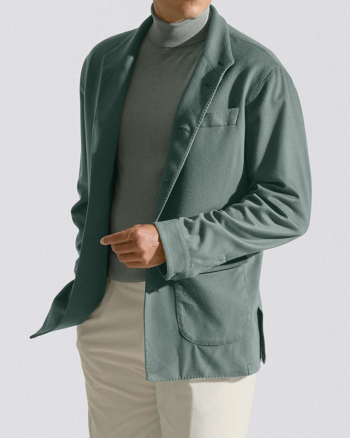 9234 light forest green S190 wool beaver look jacket - cordes-sons.com