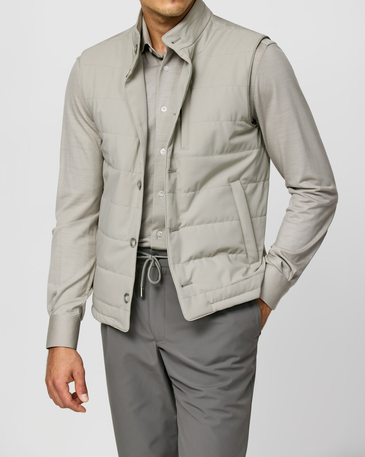 OLM003 bone stretch water-repellent technical fabric vest - cordes-sons.com