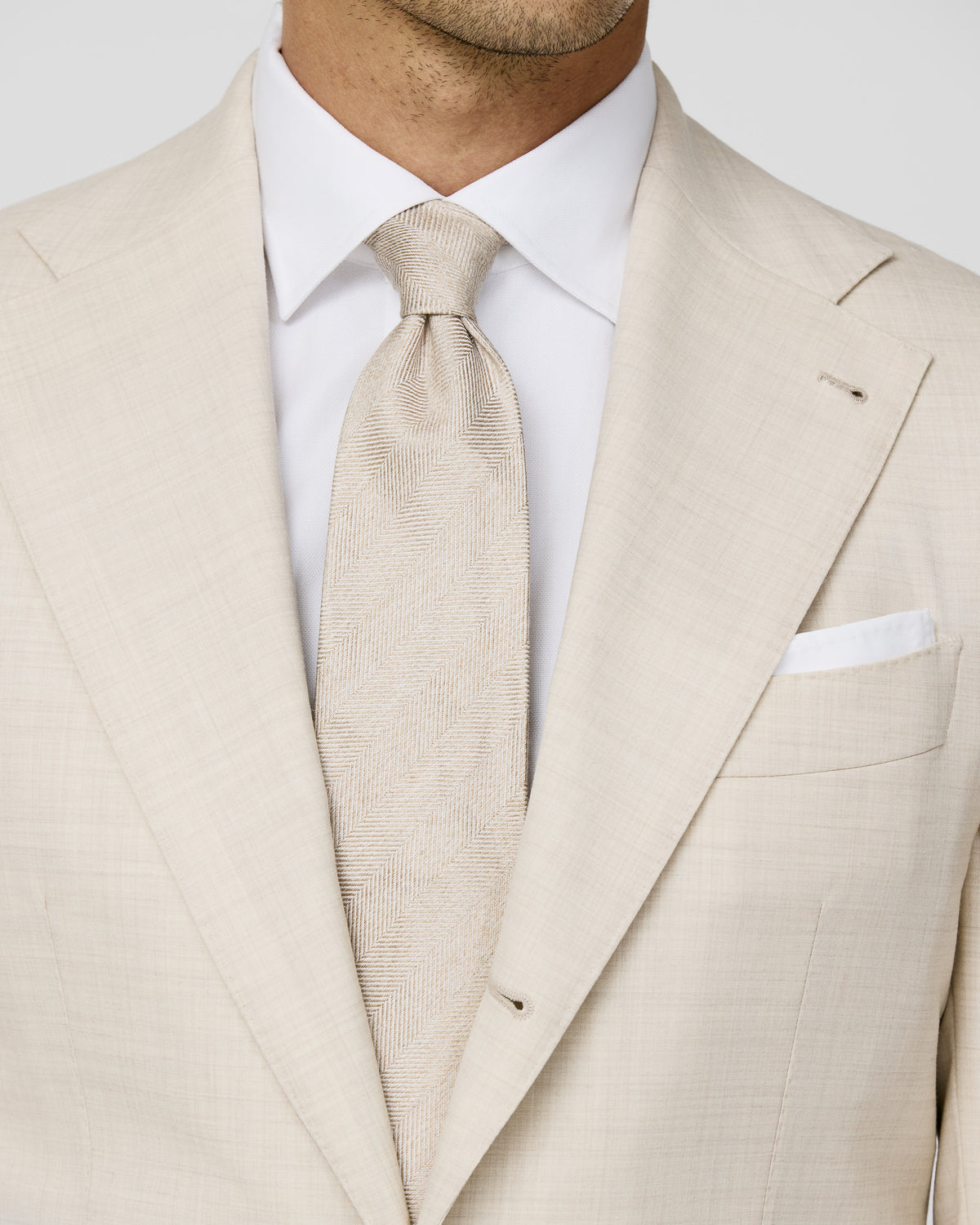 TWD015 gold linen-silk herringbone tie - cordes-sons.com