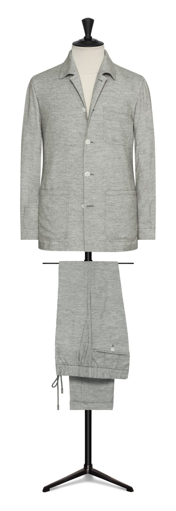 Fall / Winter 2022 Informal Custom Suit - mixed grey stretch wool lyocell - cashmere blend twill by CARLO BARBERA - cordes - sons.com