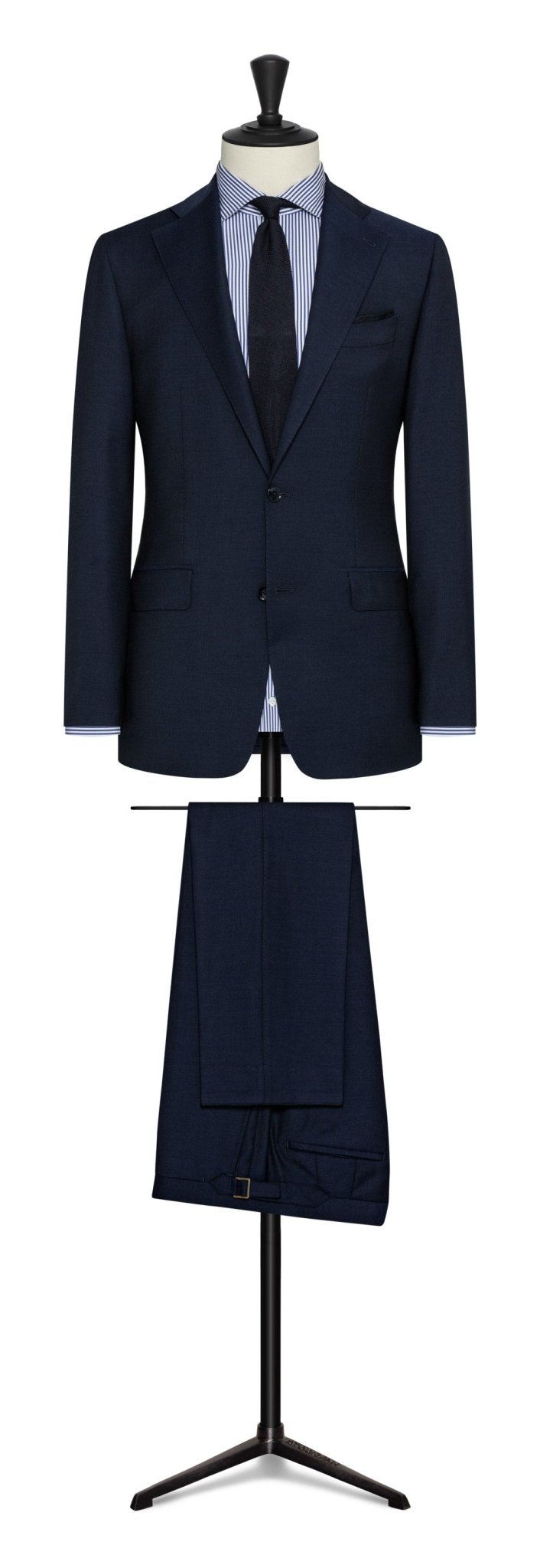 Fall / Winter 2022 Custom Suit - neapolitan blue natural stretch s100 wool basketweave by Loro Piana - cordes - sons.com