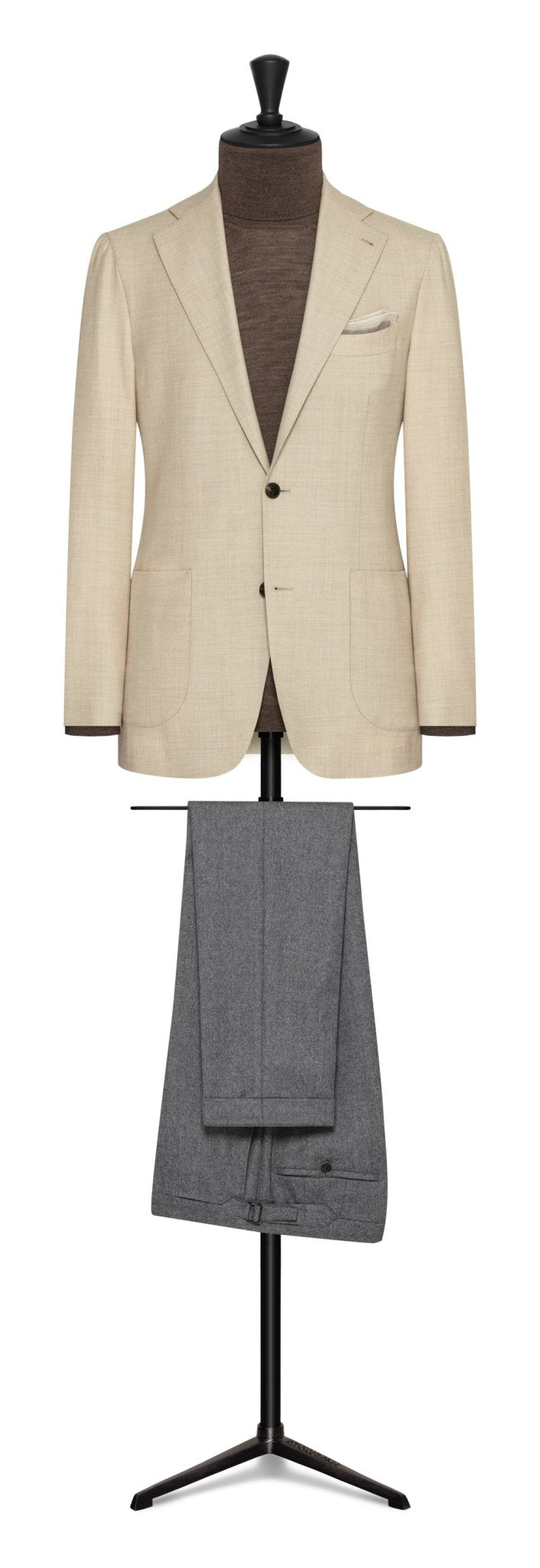 Sand stretch wool flannel by LORO PIANA - cordes - sons.com