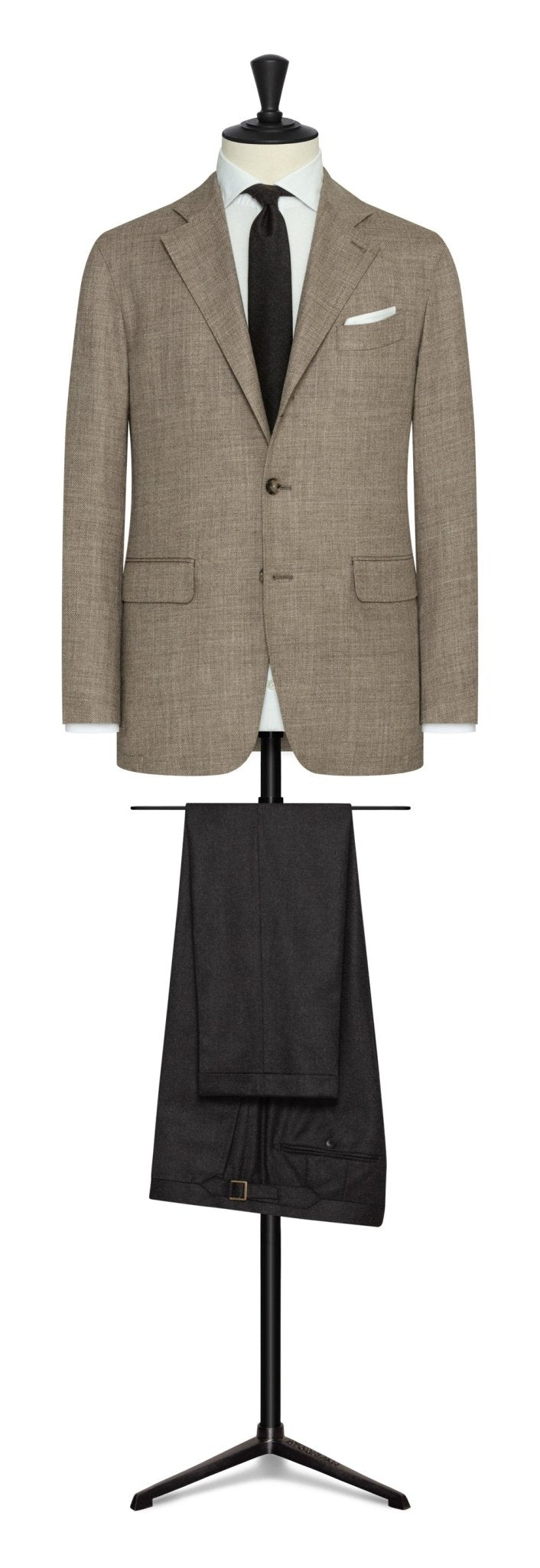 Taupe´natural stretch wool twill by PAULO OLIVEIRA - cordes - sons.com