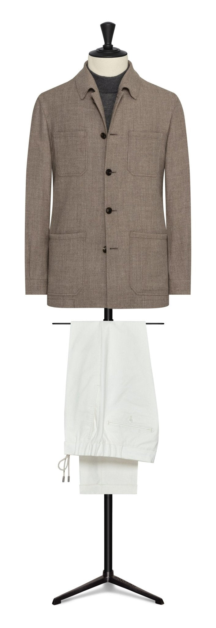 Taupe´ stretch wool - cashmere by ZIGIONE - cordes - sons.com