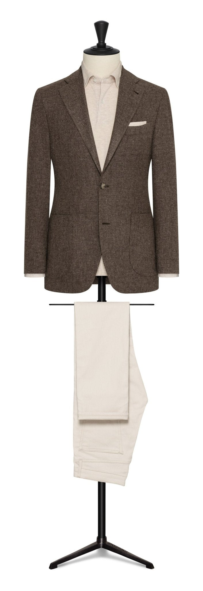 Cedar brown wool - cotton - cashemere basketweave by DI PRAY - cordes - sons.com