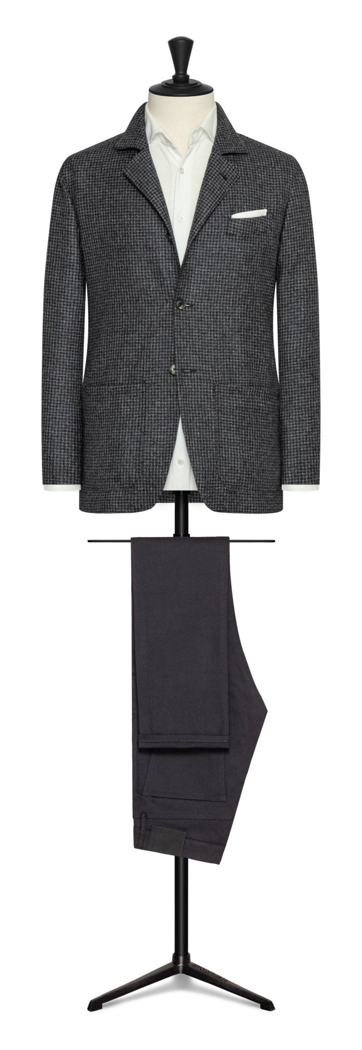 Mixed grey mouline´wool houndstooth by DI PRAY - cordes - sons.com