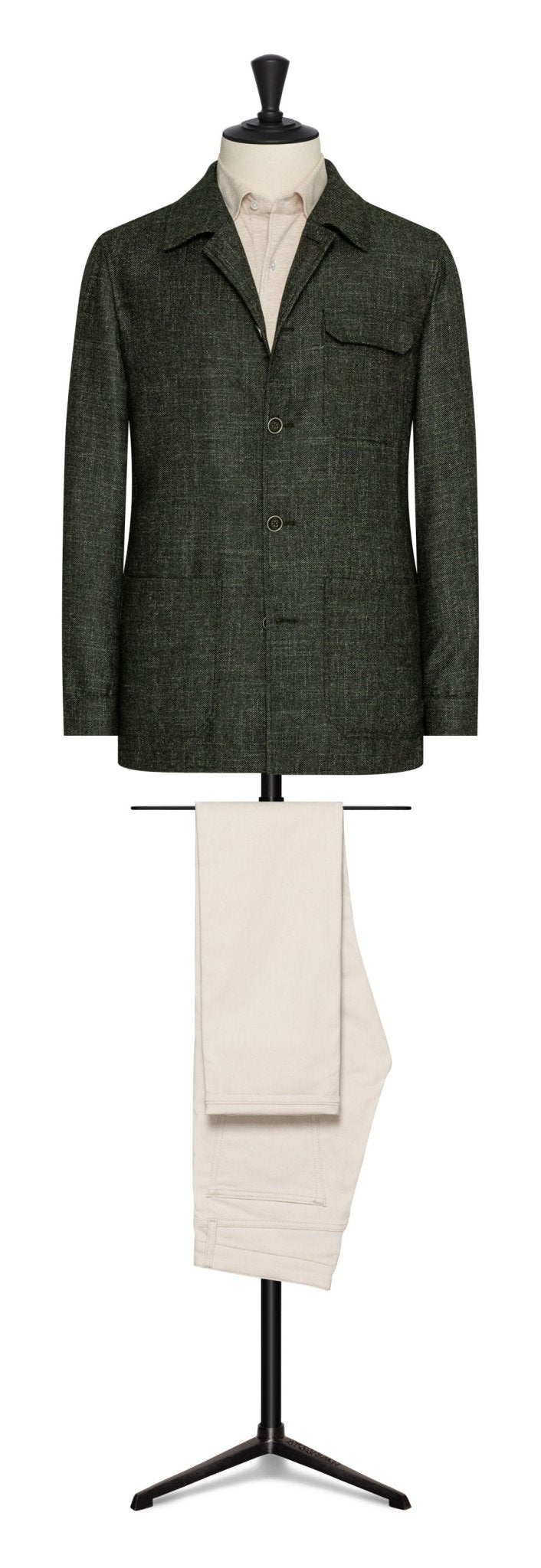 Evergreen Jaspe´wool - cotton - linen twill by MARLANE - cordes - sons.com