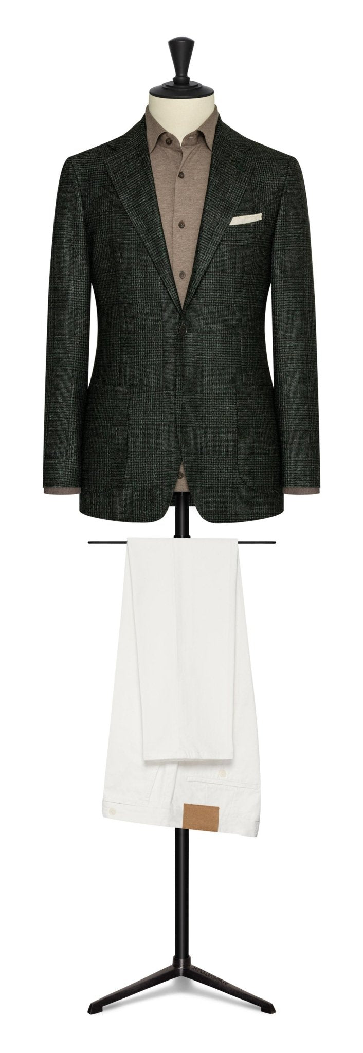 Evergreen wool - sil - cashmere with glencheck by LORO PIANA - cordes - sons.com
