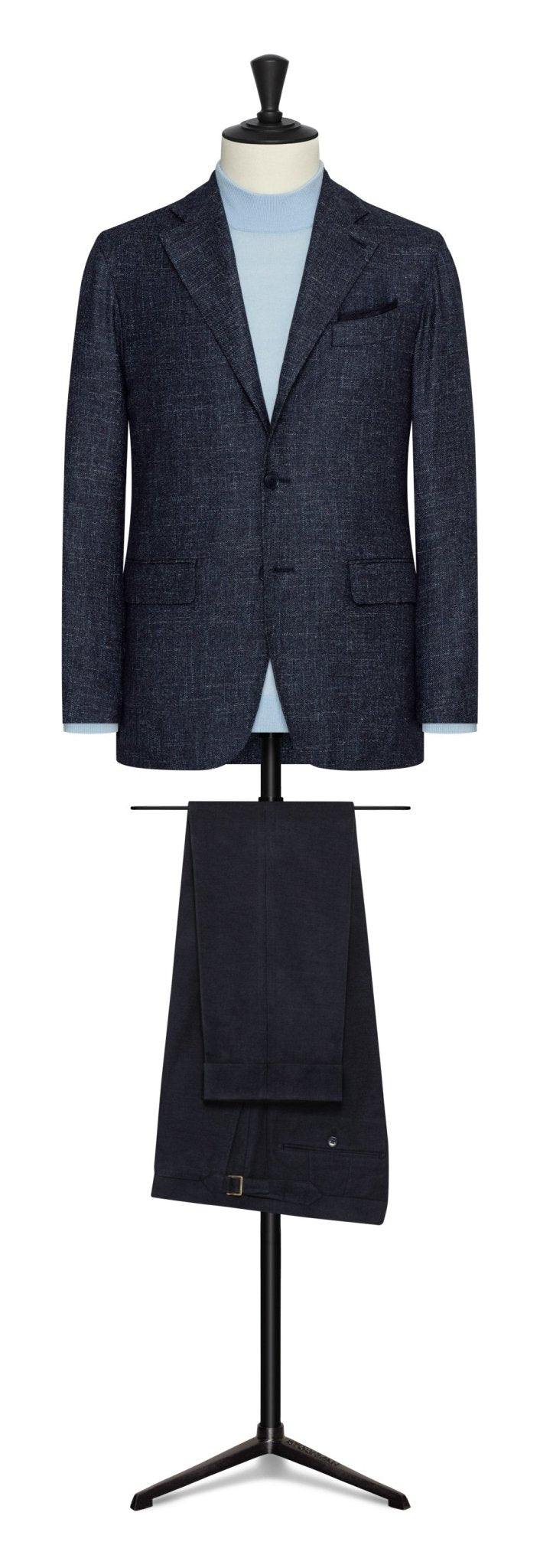 Navy blue jasppe´ wool - cotton - linen twill by MARANE - cordes - sons.com