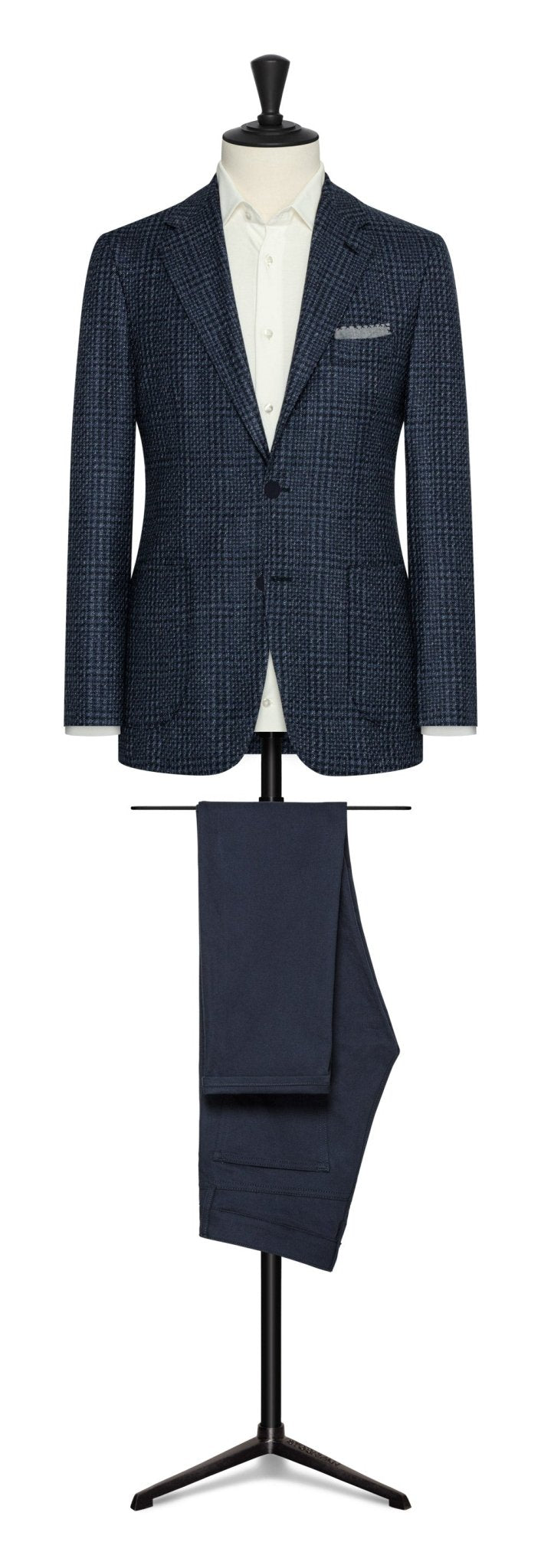 Mixed blue mouline´wool with glencheck by DI PRAY - cordes - sons.com