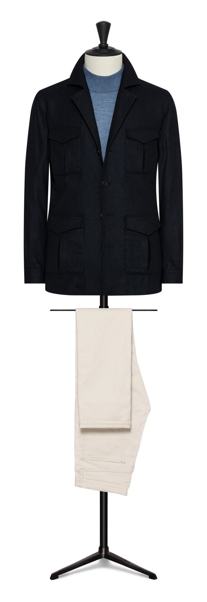 Midnight blue cashmere flannel by MILOR - cordes - sons.com