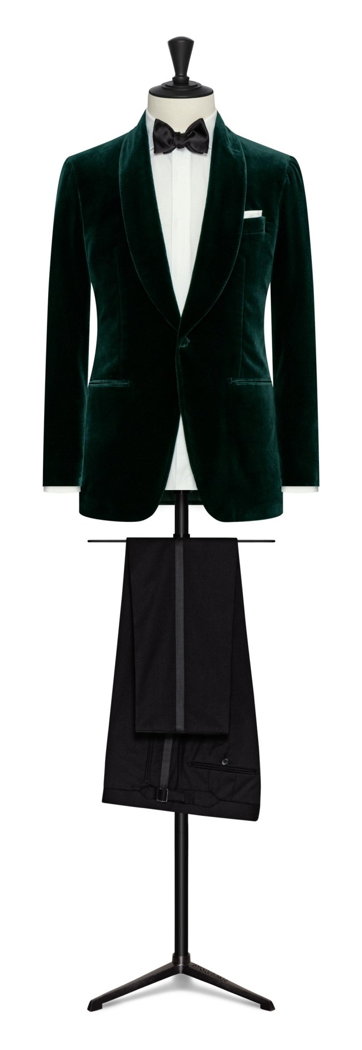 Forrest green stretch cotton velvet by PONTOGLIO - cordes - sons.com