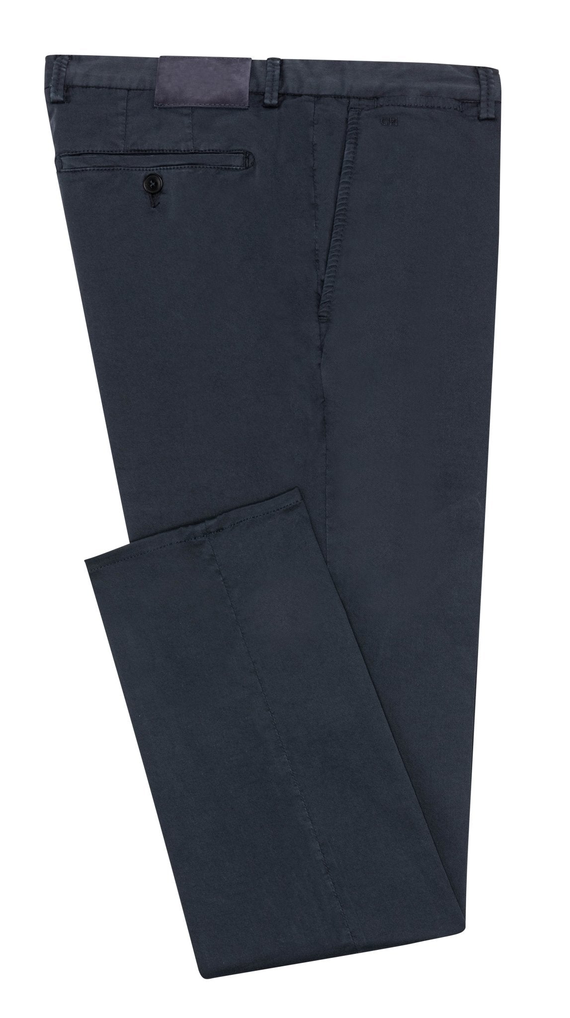 CHINOS - CUSTOM MADE - navy garment - dyed stretch fine twill - cordes - sons.com
