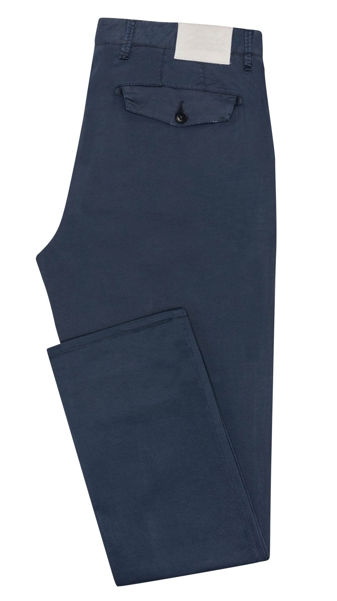 CHINOS - CUSTOM MADE - navy garment - dyed stretch fine twill - cordes - sons.com