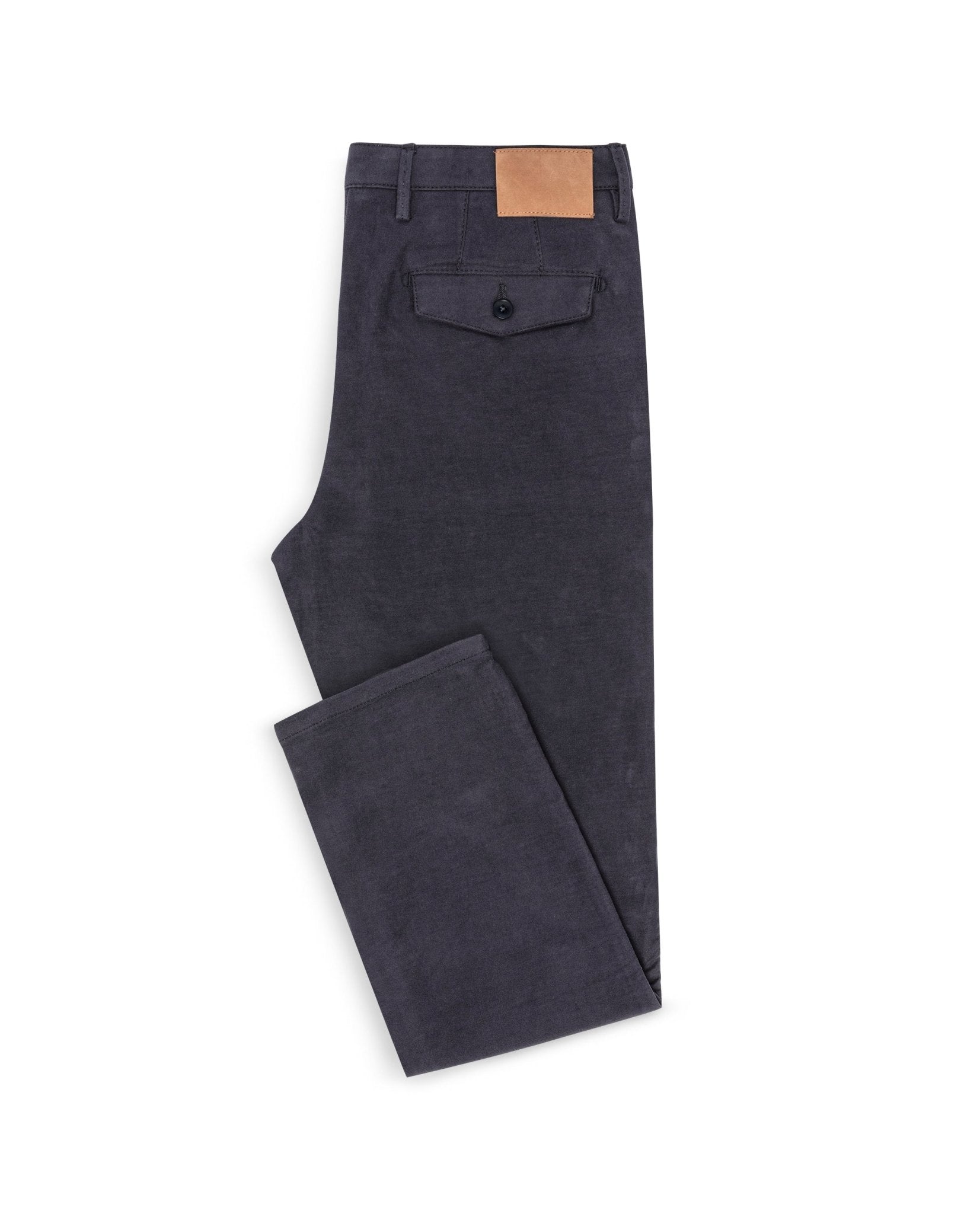 CHINOS - CUSTOM MADE - dark blue garment - dyed stretch broken twill - cordes - sons.com