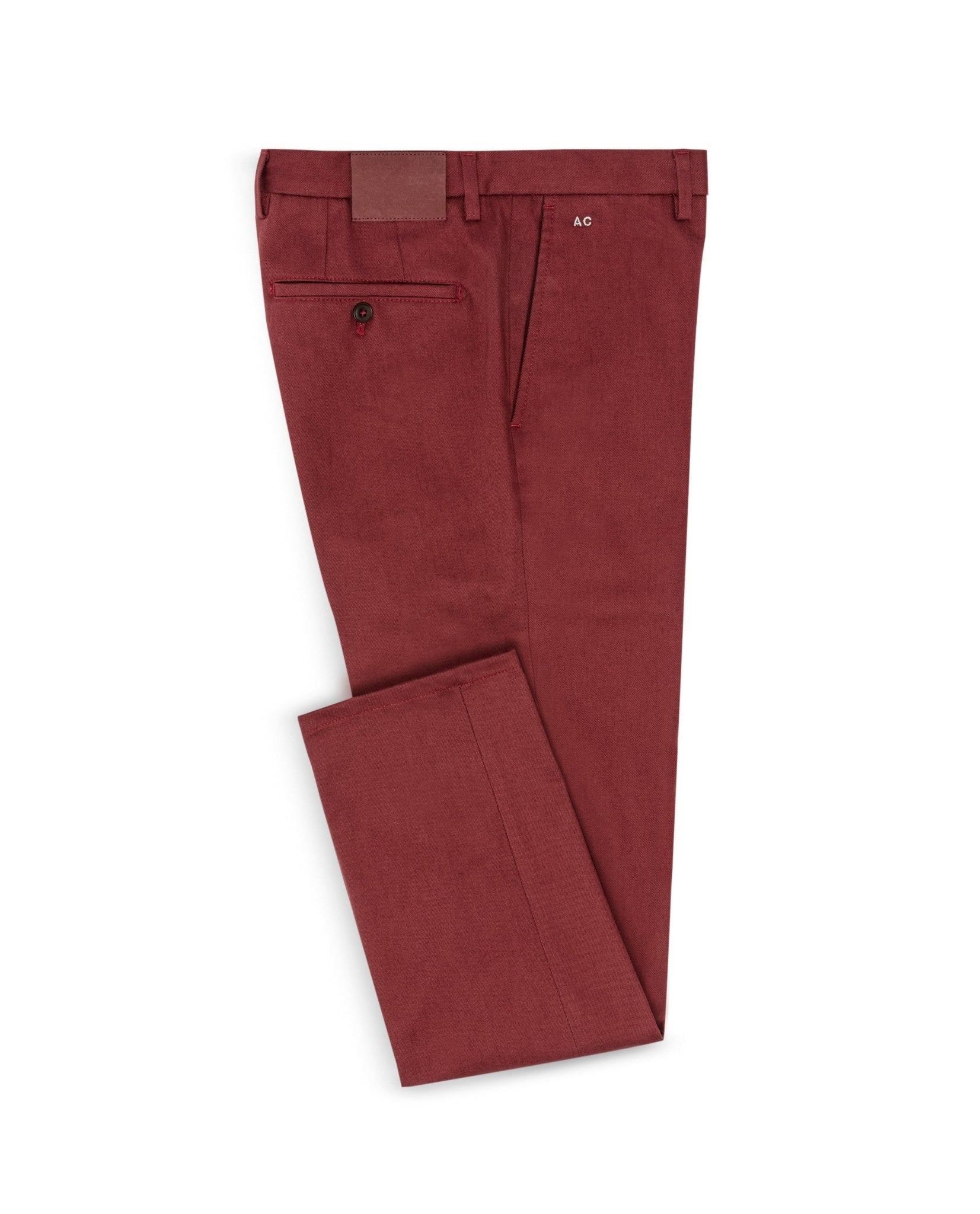CHINOS - CUSTOM MADE - wine red twill stretch - cordes - sons.com