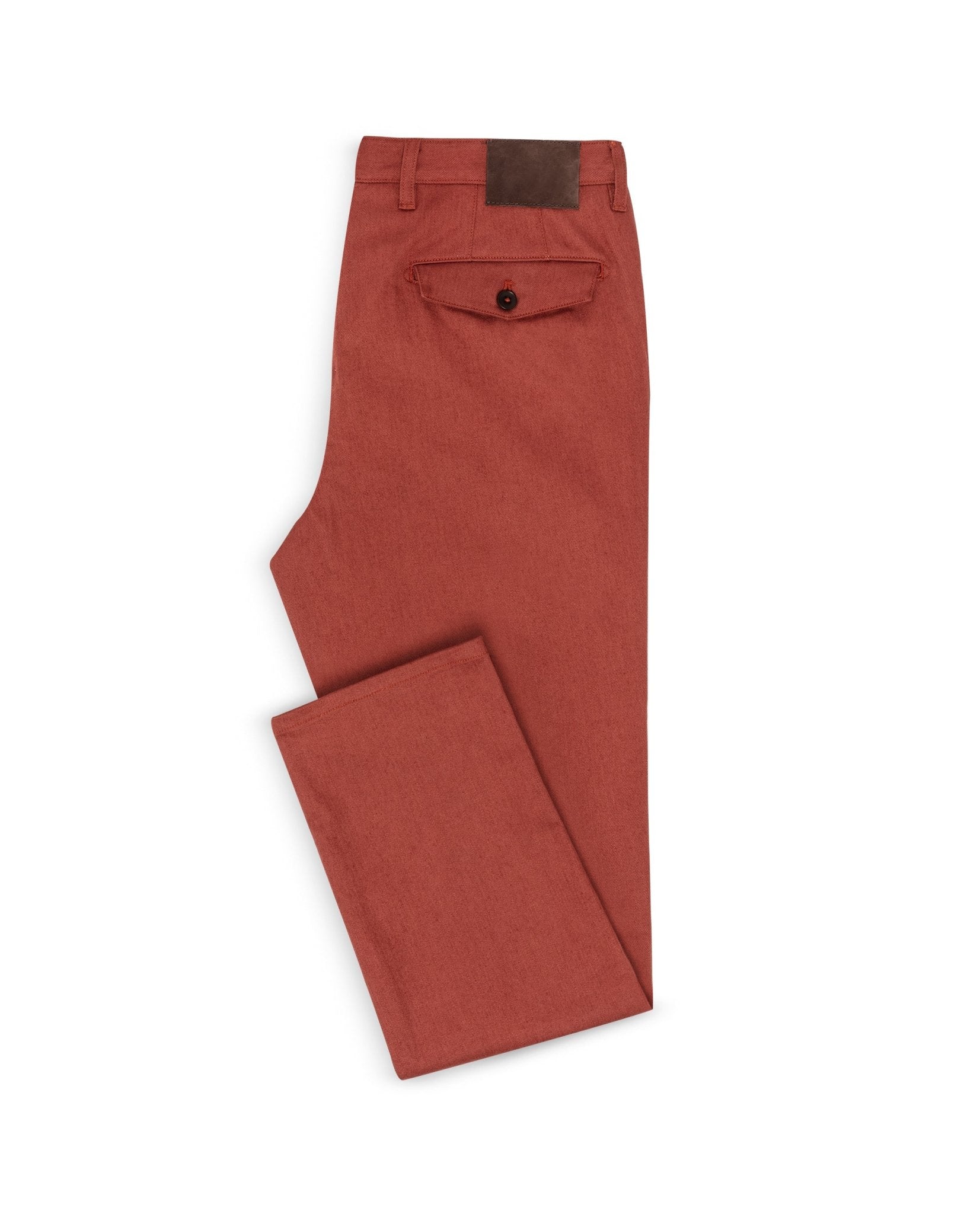 CHINOS - CUSTOM MADE - brick red twill stretch - cordes - sons.com