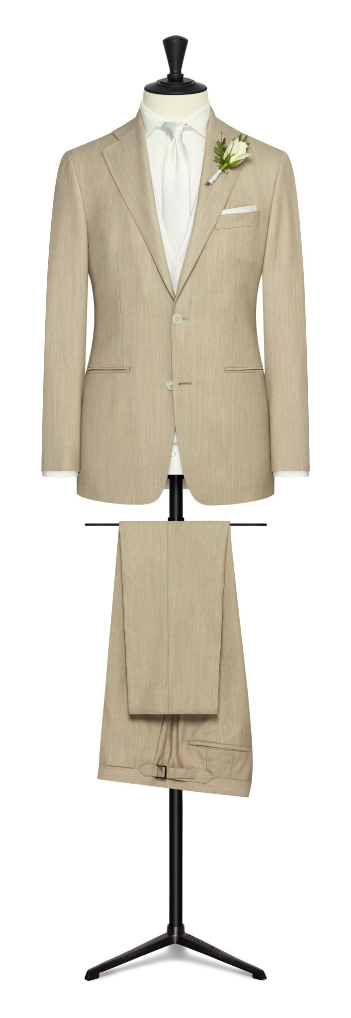 Wedding Suit - sand mélange s130 wool twill - cordes - sons.com