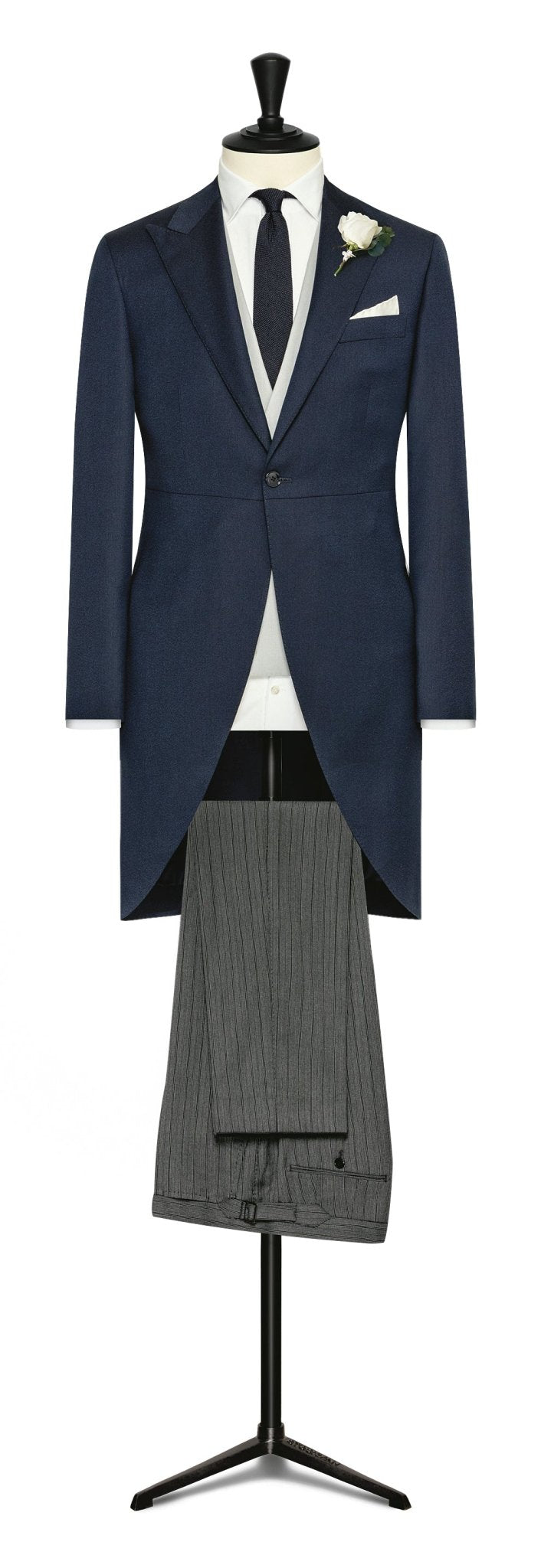 CUTAWAY - navy s120 wool sablé - cordes - sons.com