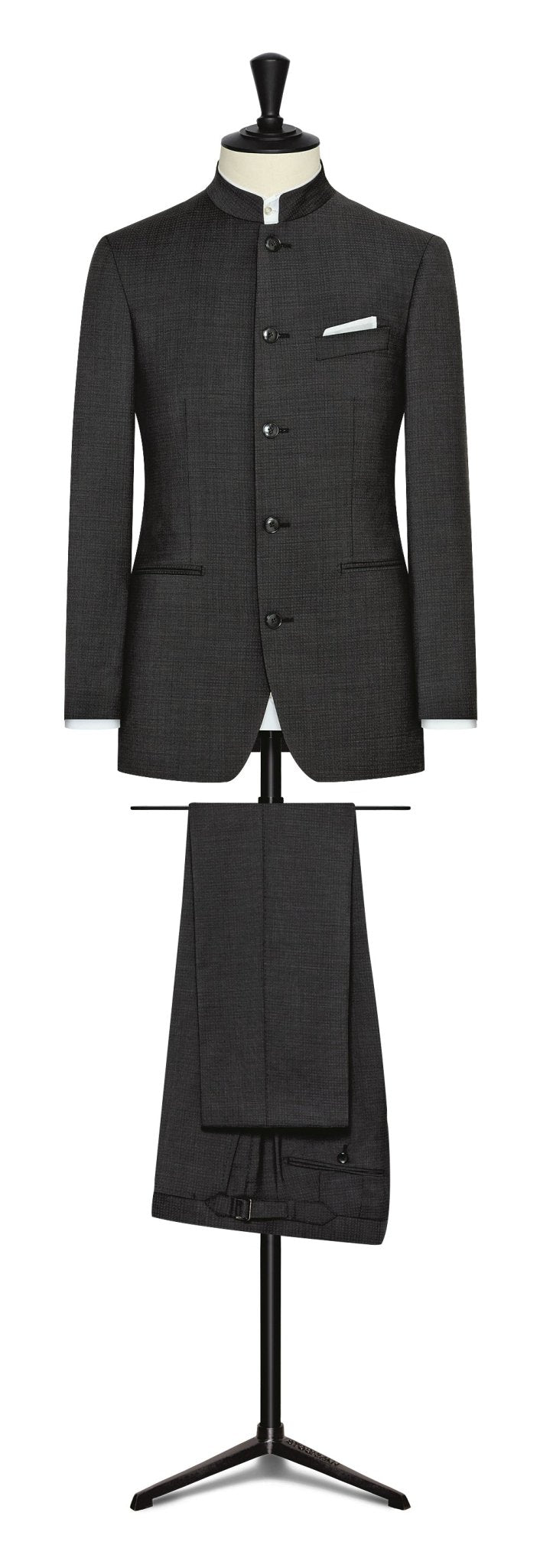 black s100 wool with subtle micro - check - cordes - sons.com