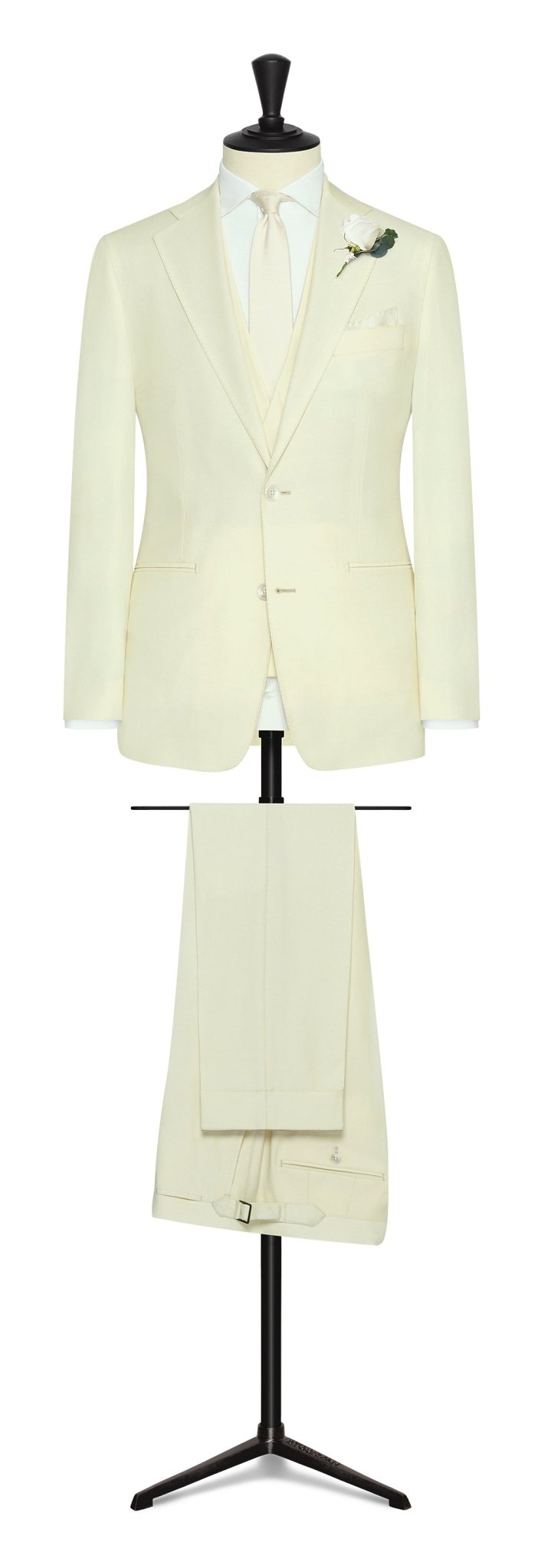 EVENT SUIT - EVE036 off - white s100 wool faille - cordes - sons.com