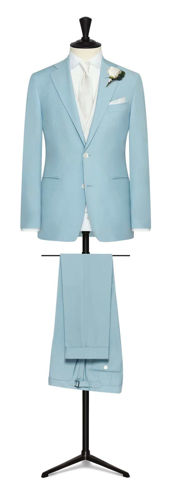 EVENT SUIT - pastel blue s100 wool faille - cordes - sons.com